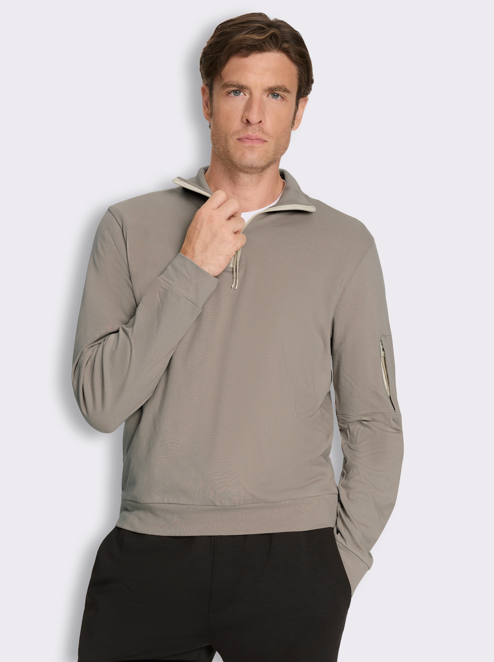 Catamaran Sports Sweatshirt mit Ärmeltasche - sesam