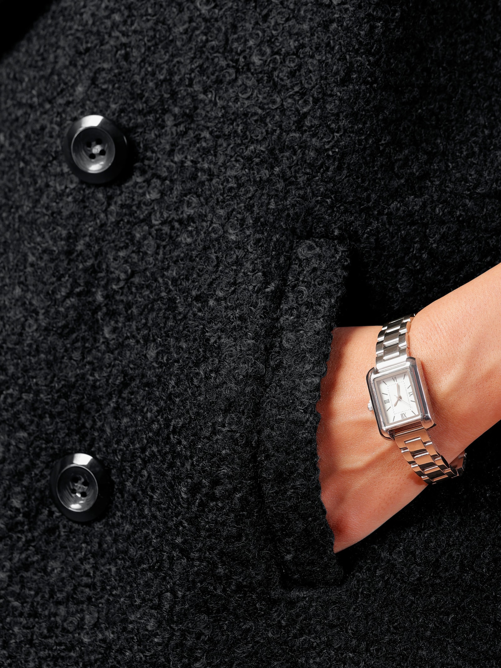 heine Weste mit Reverskragen - schwarz