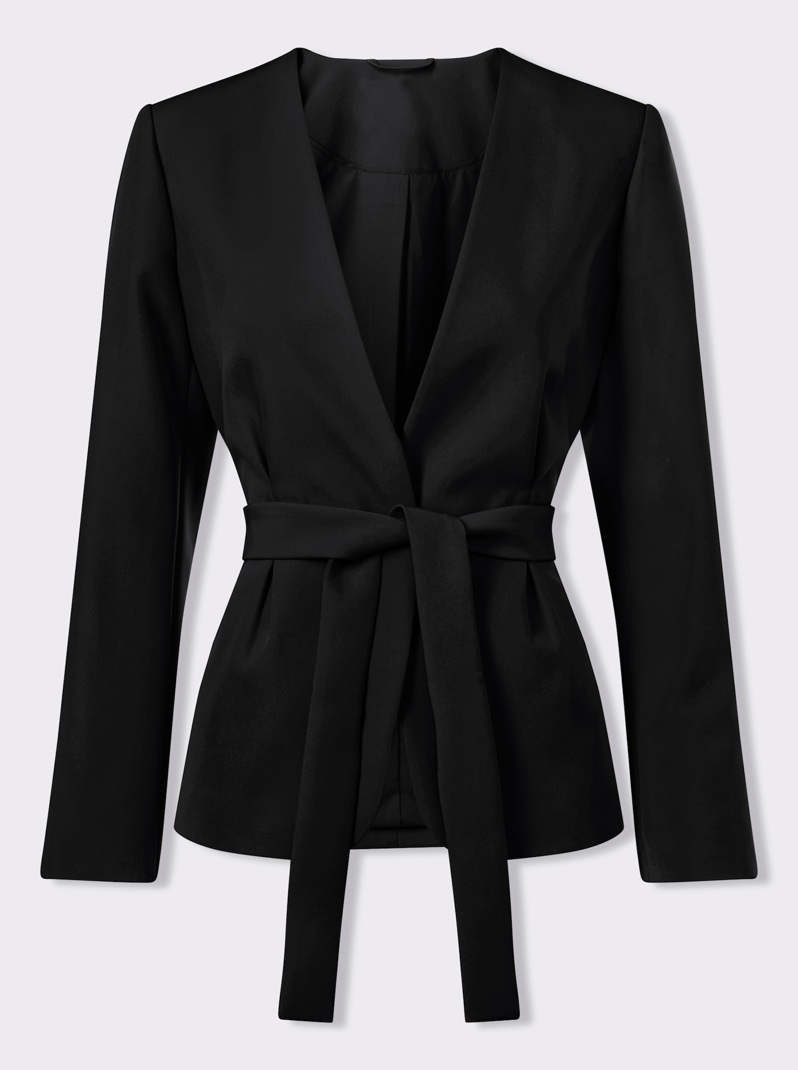 heine Kurzblazer mit Bindegürtel - schwarz