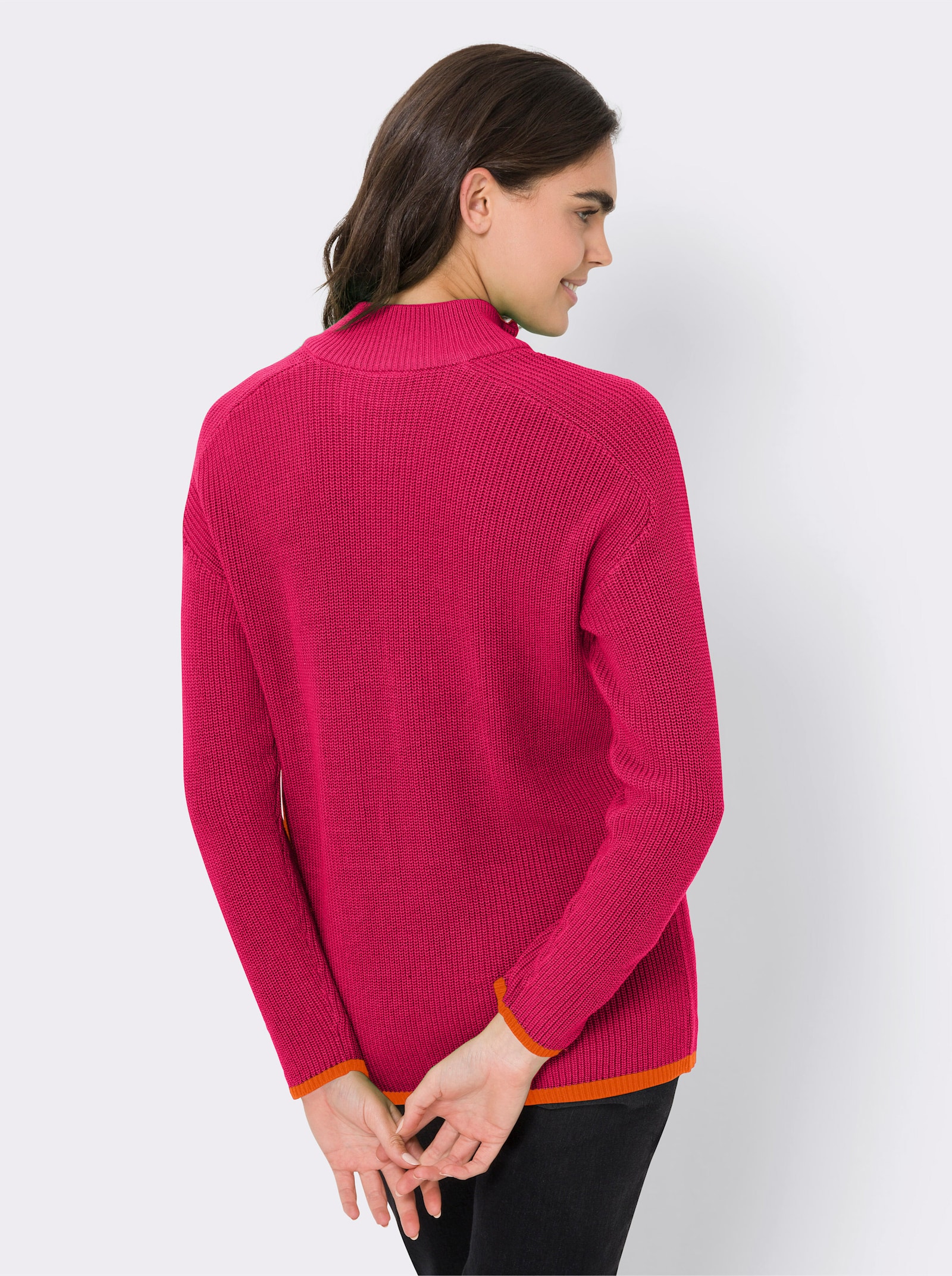 heine Troyer mit Kontrastpaspeln - pink