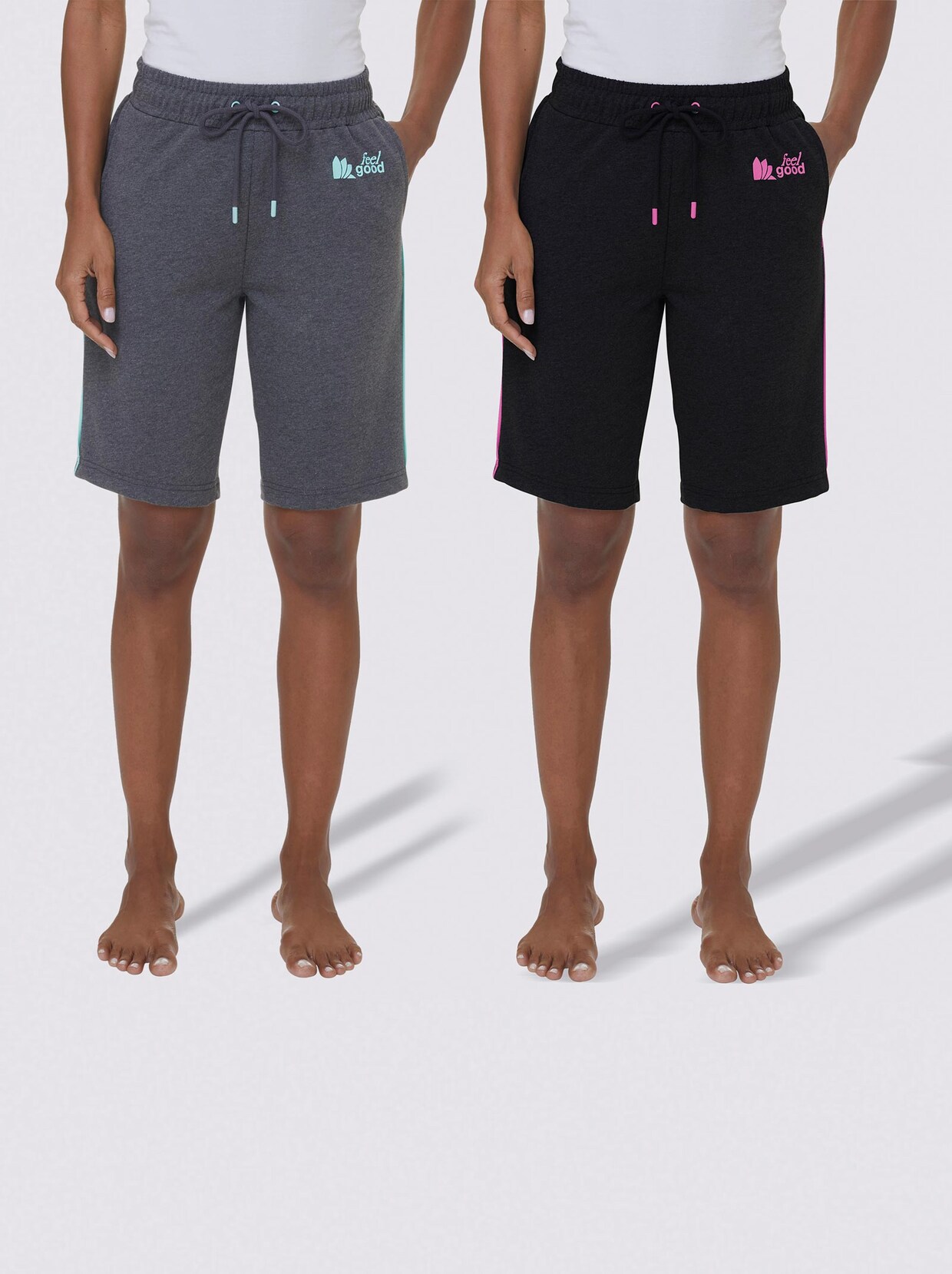 feel good Bermudas - schwarz + grau-meliert
