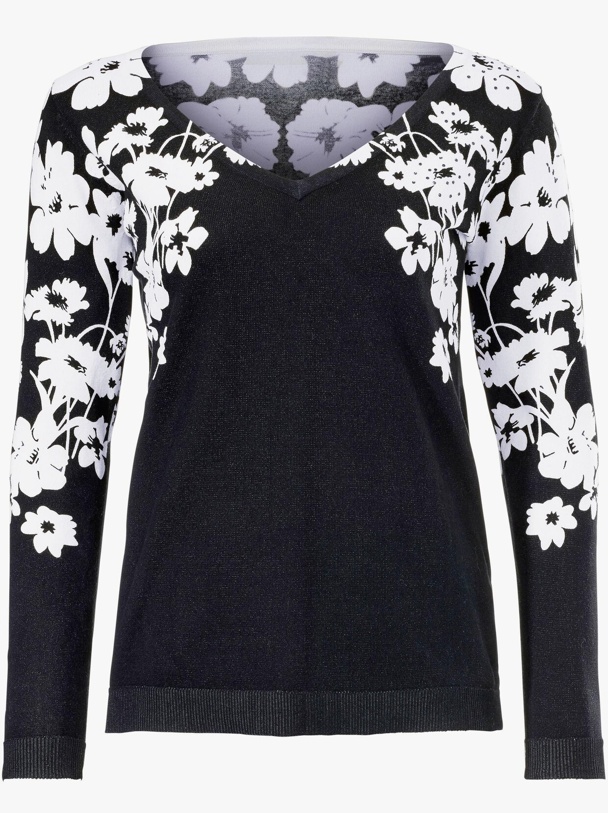 Strickpullover - schwarz-weiß