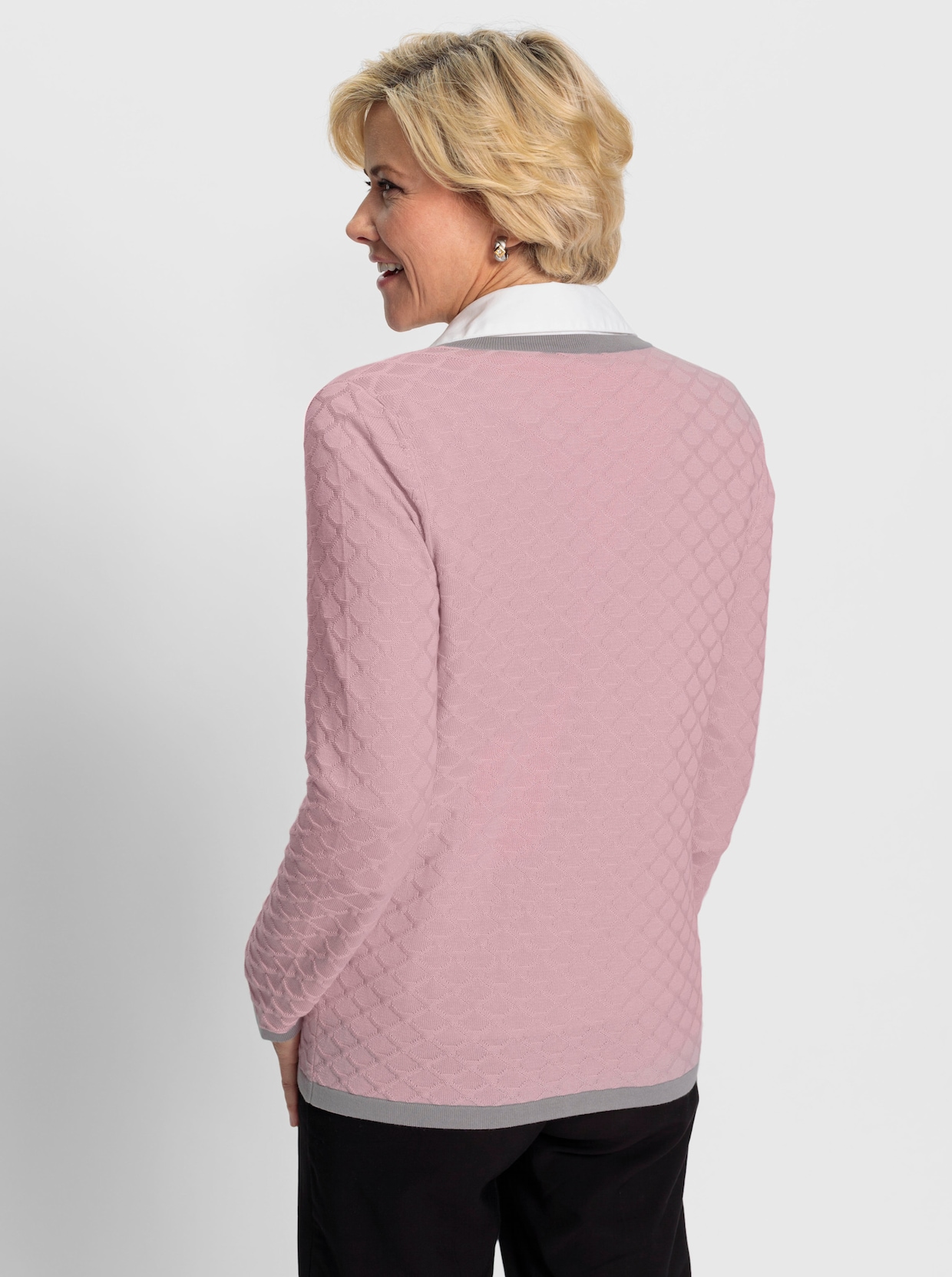 Fijn gebreid vest - roze