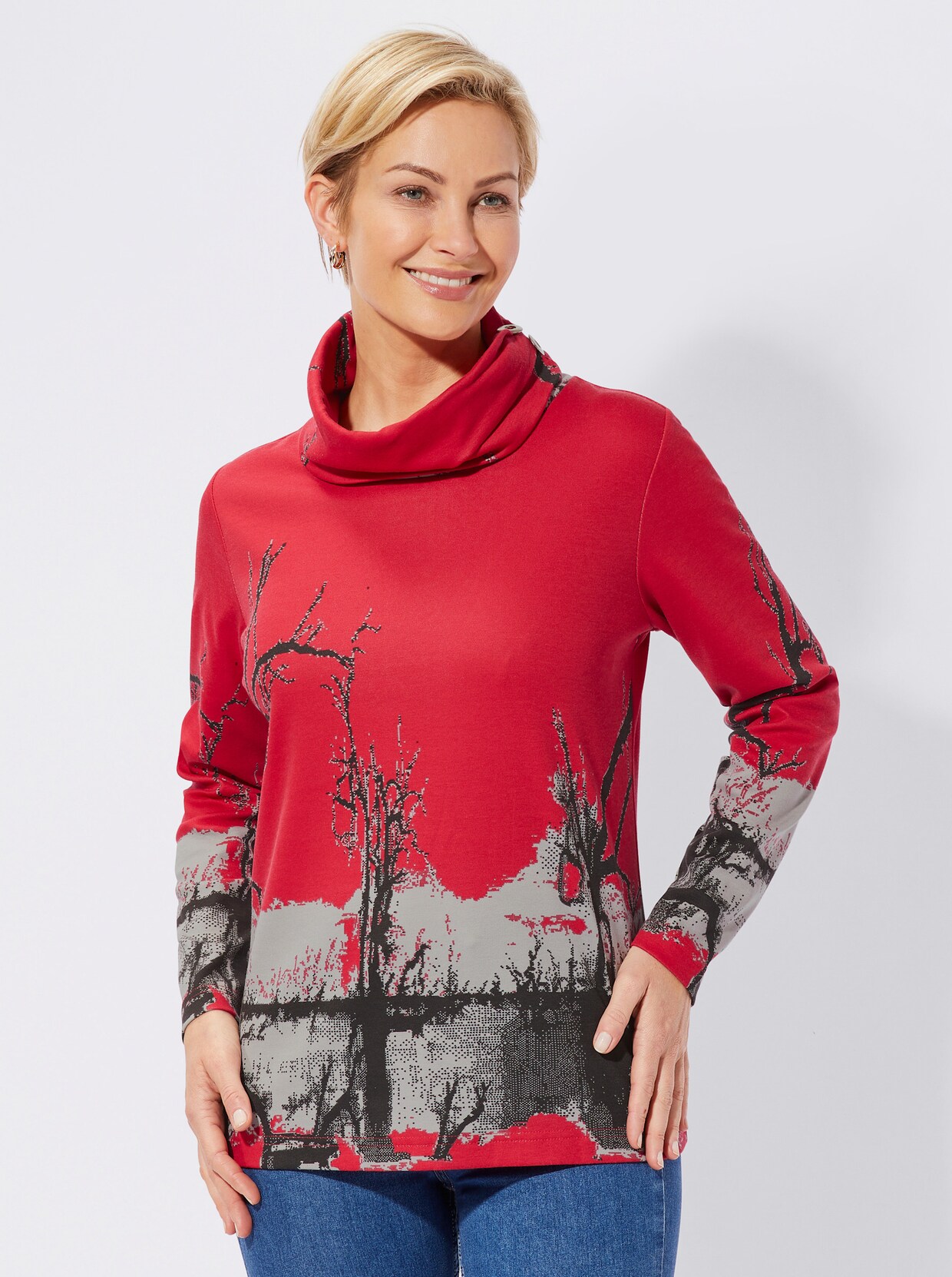 Longsleeve - rood gedessineerd