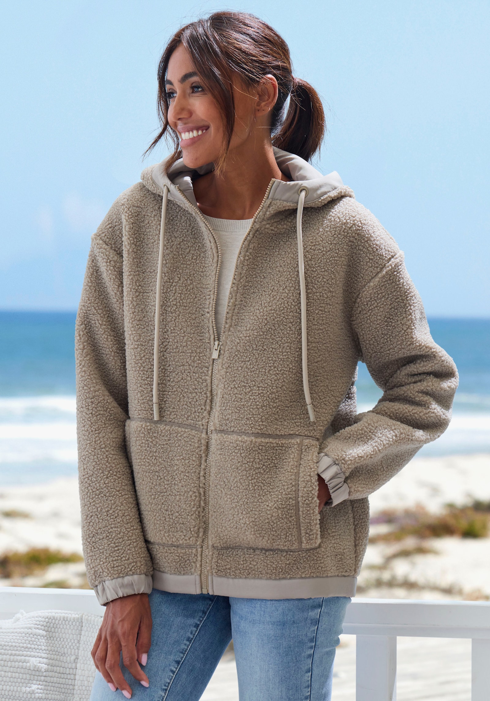 Elbsand Fleecejacke - taupe