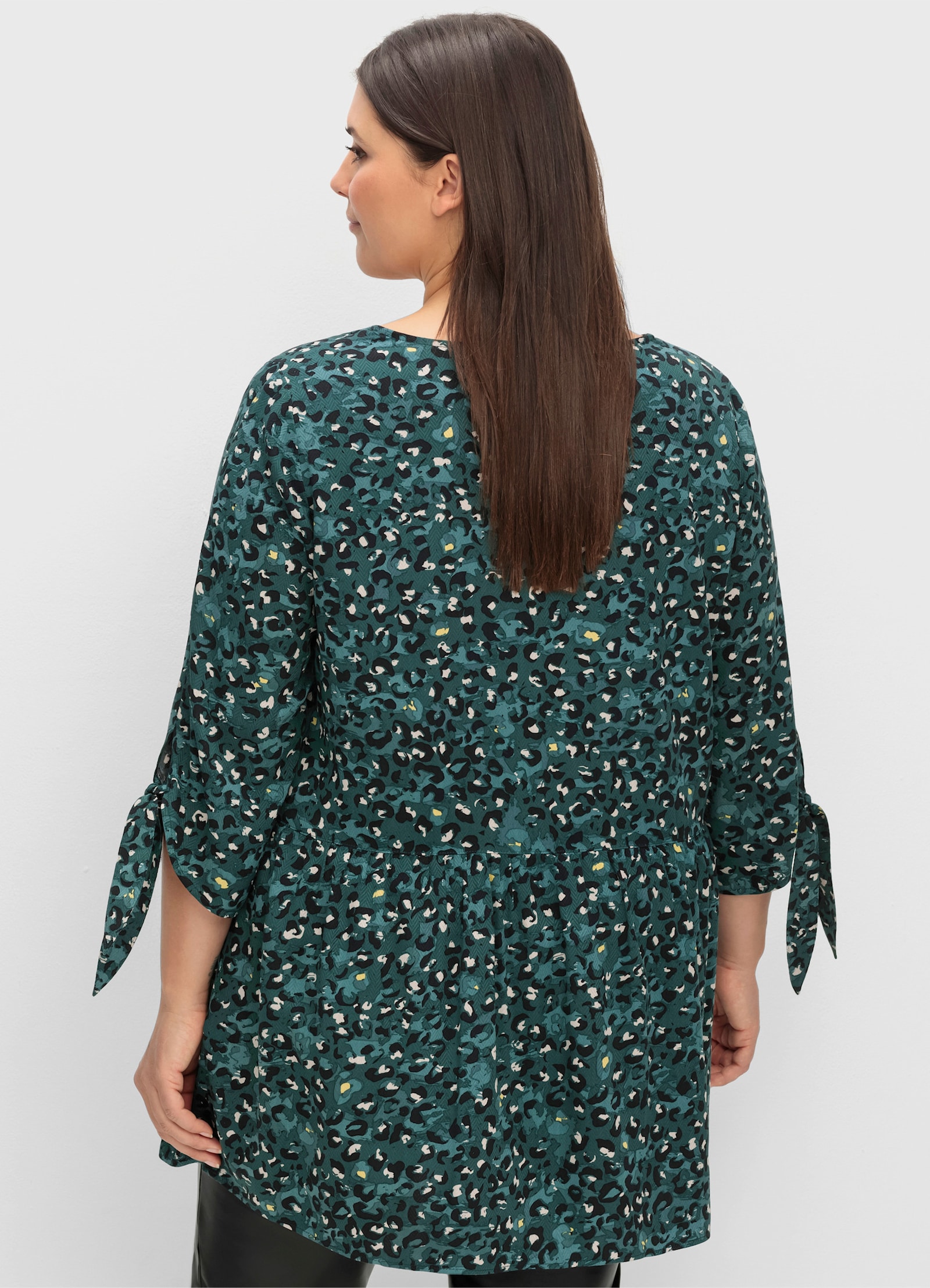 sheego Tunika mit Alloverprint - tiefgrün-gemustert