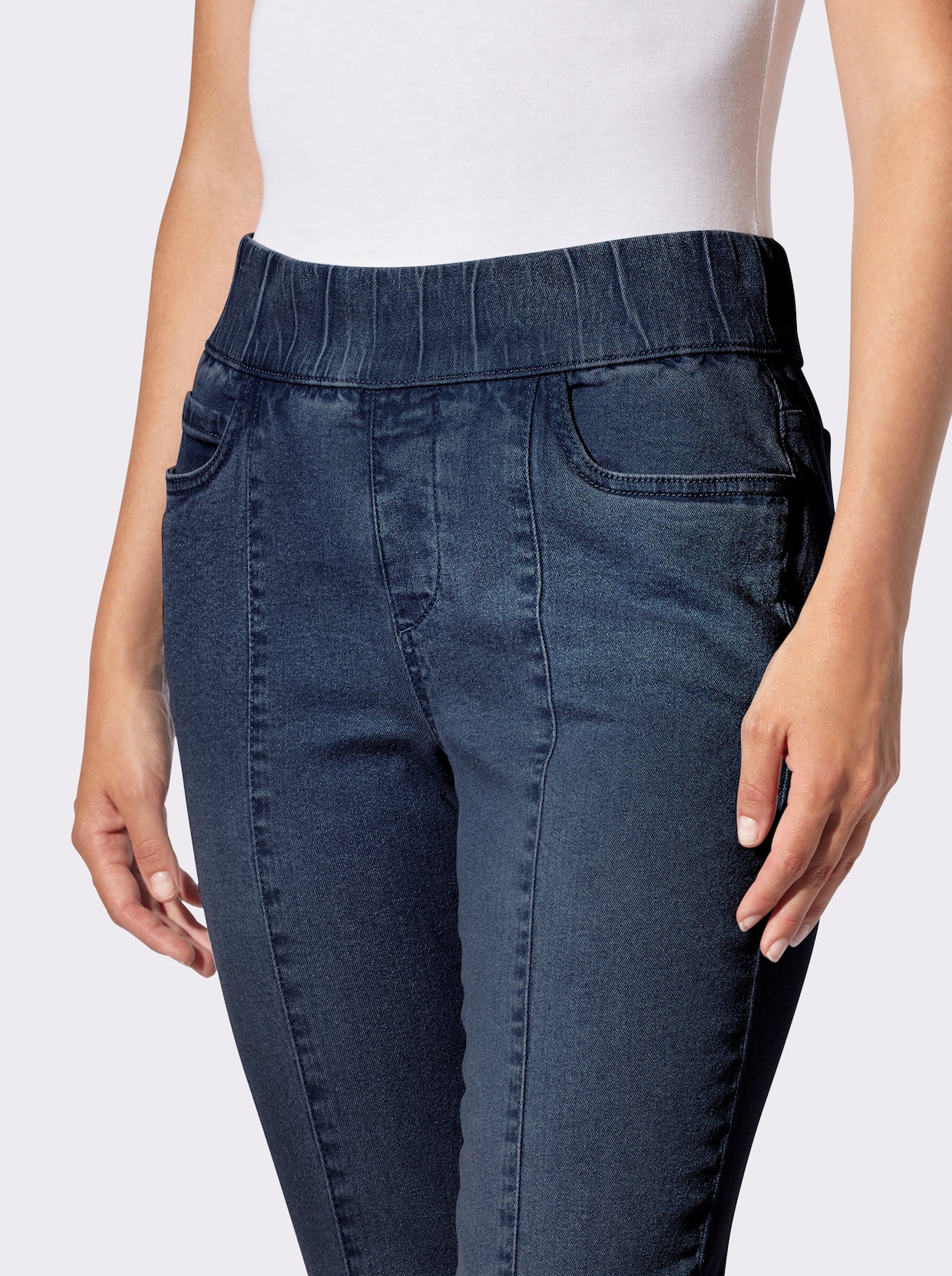 Schlupfjeans - blue-stone-washed