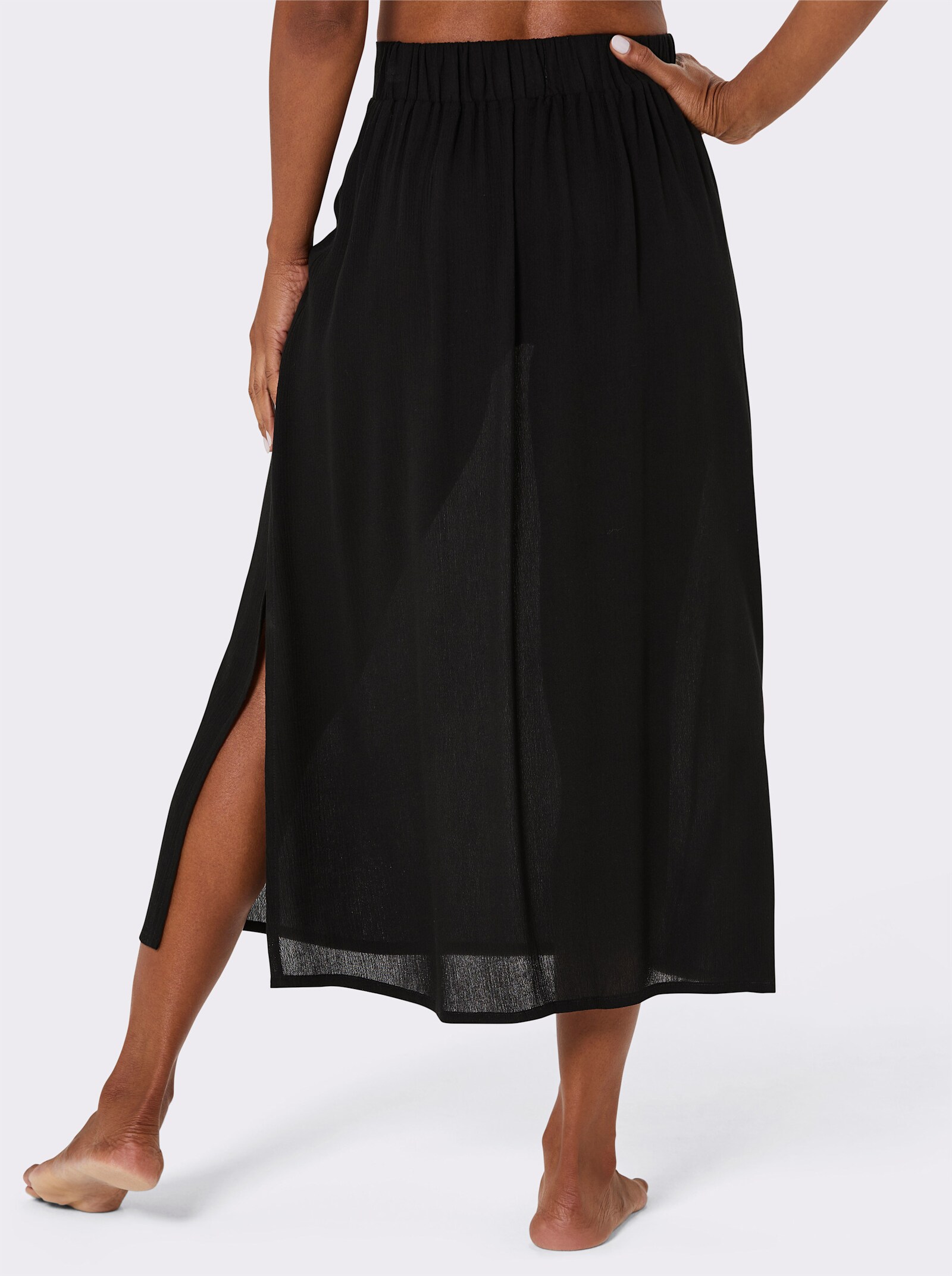 feel good Bade-Rock mit Dehnbund und Seitenschlitz - schwarz