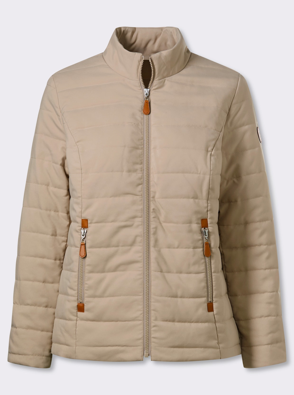 Steppjacke mit Reißverschluss-Taschen - beige