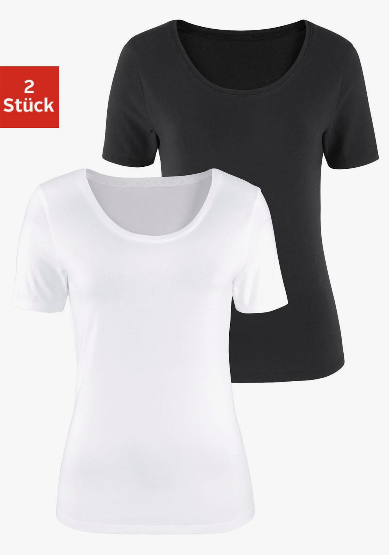 Vivance T-shirt - zwart, wit