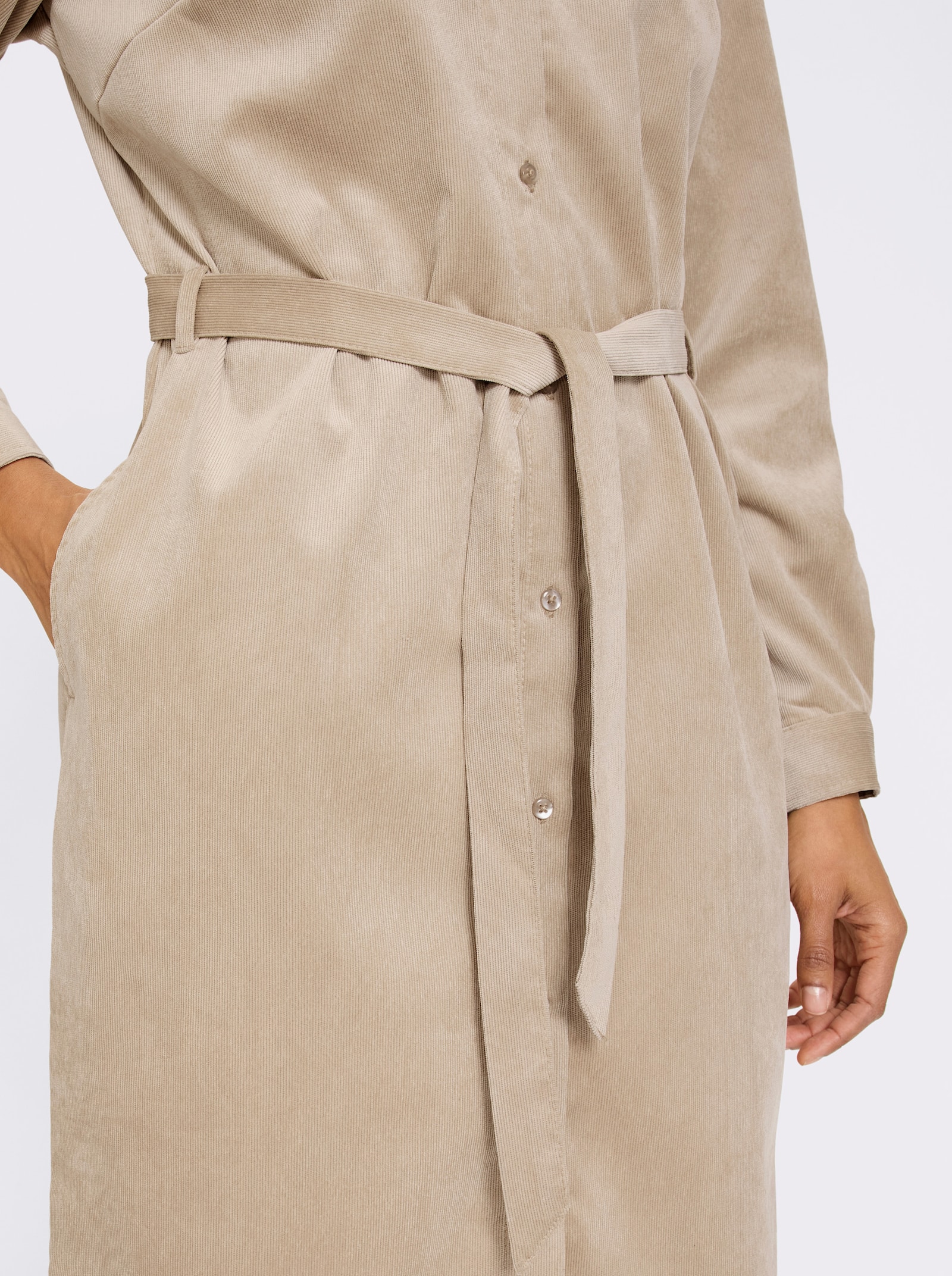 heine Freizeitkleid aus Feincord - beige