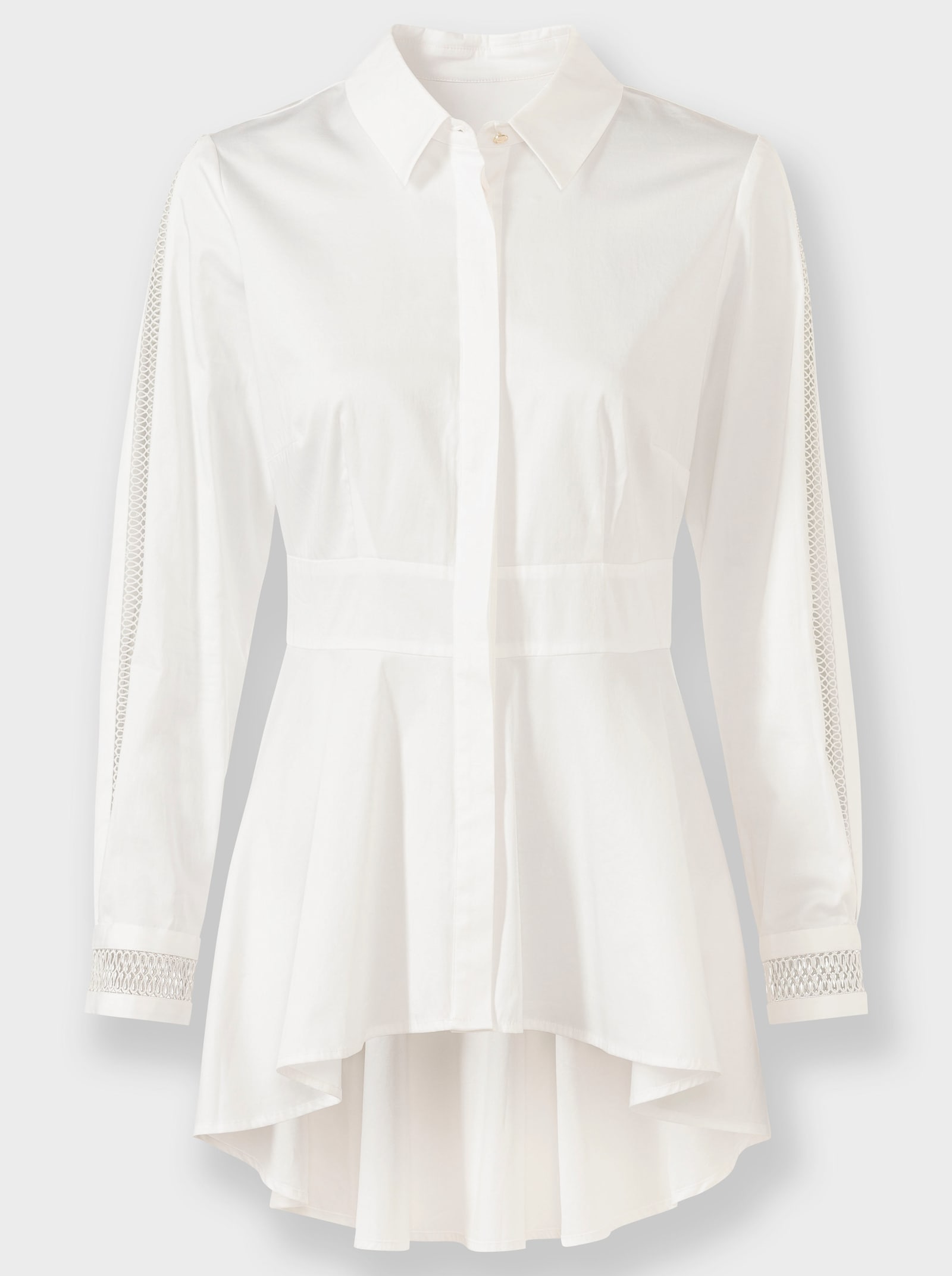 heine Langarm-Bluse in ausgestellter Form - weiß