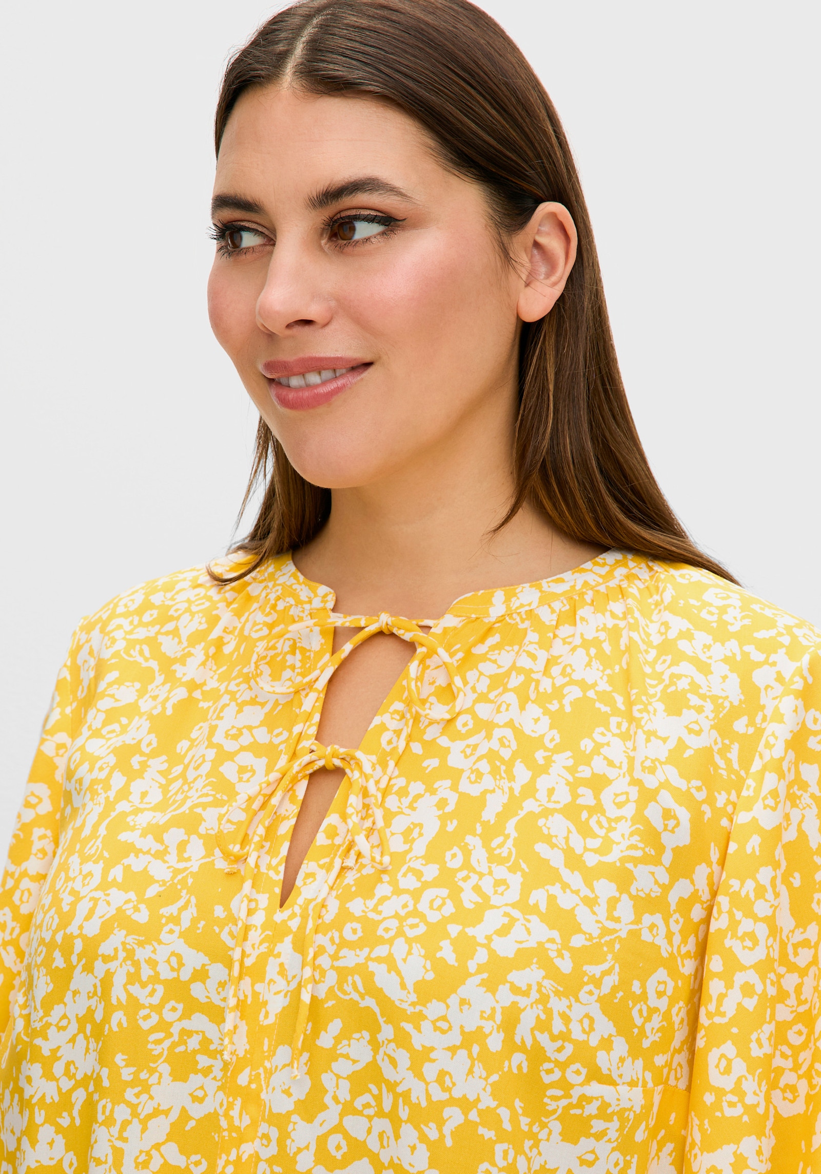 sheego Tunika mit Blütenprint - sonnengelb-gemustert