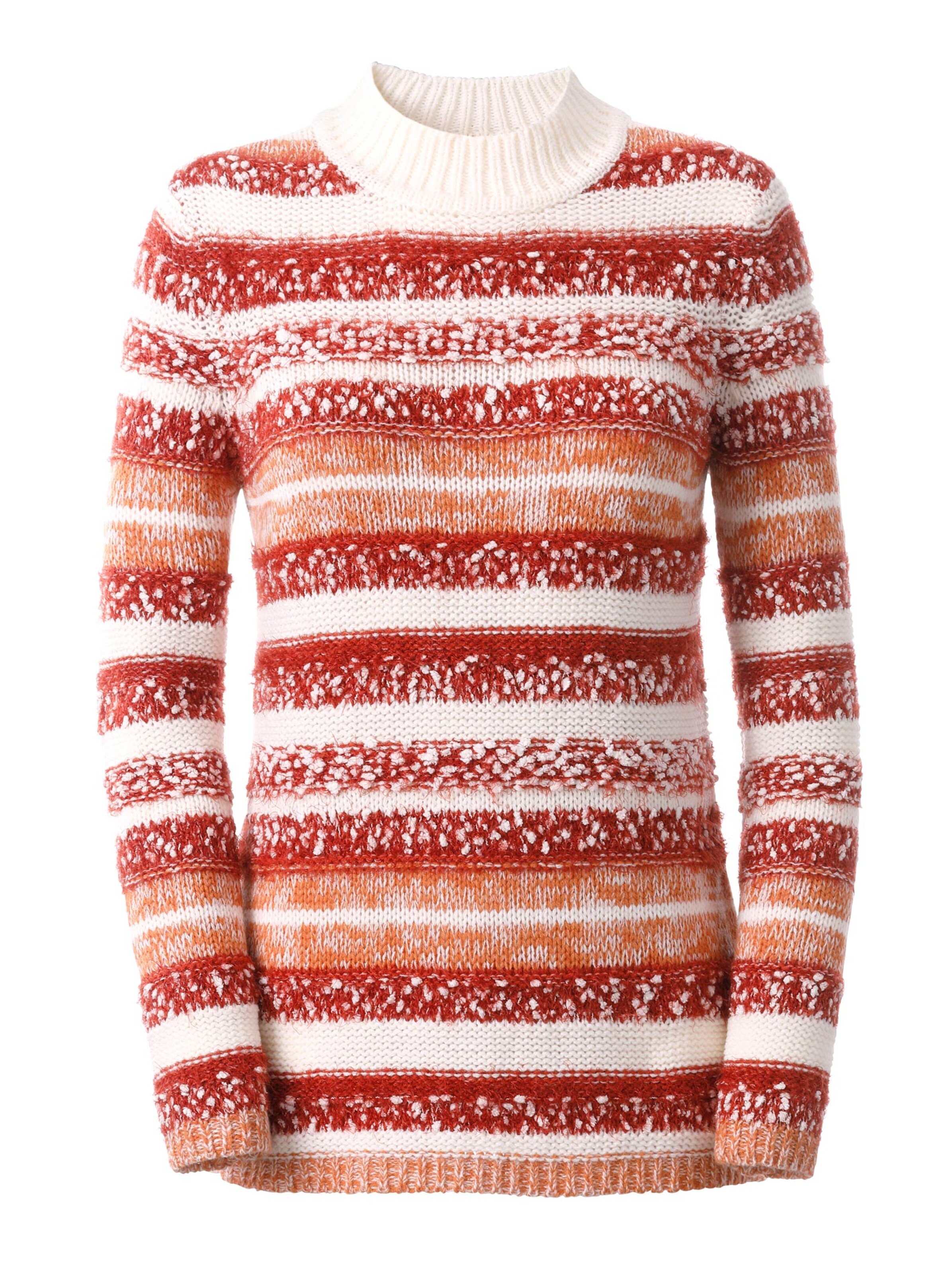 Pullover - ecru-rost-gestreift