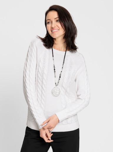 Strickpullover im Mustermix - ecru
