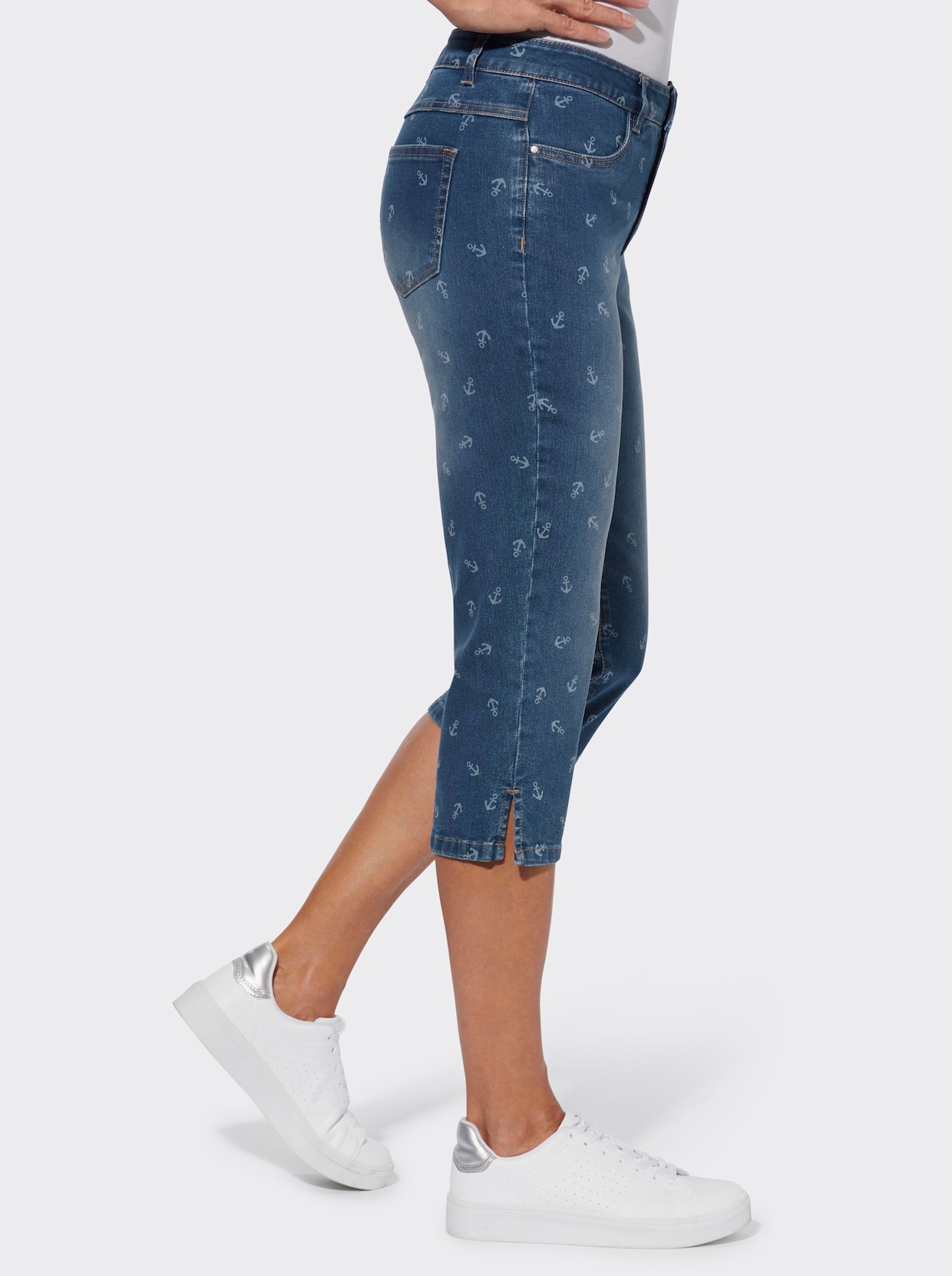 Caprijeans - blue-stone-washed