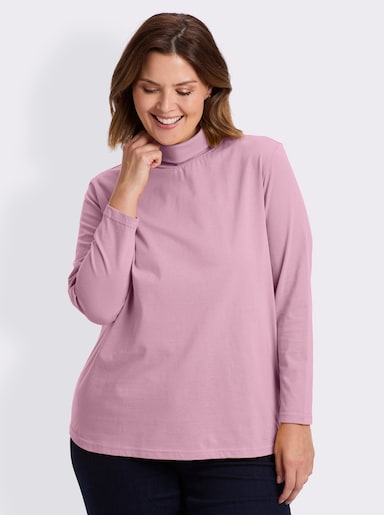 Rollkragenshirt mit langen Ärmeln - rosé