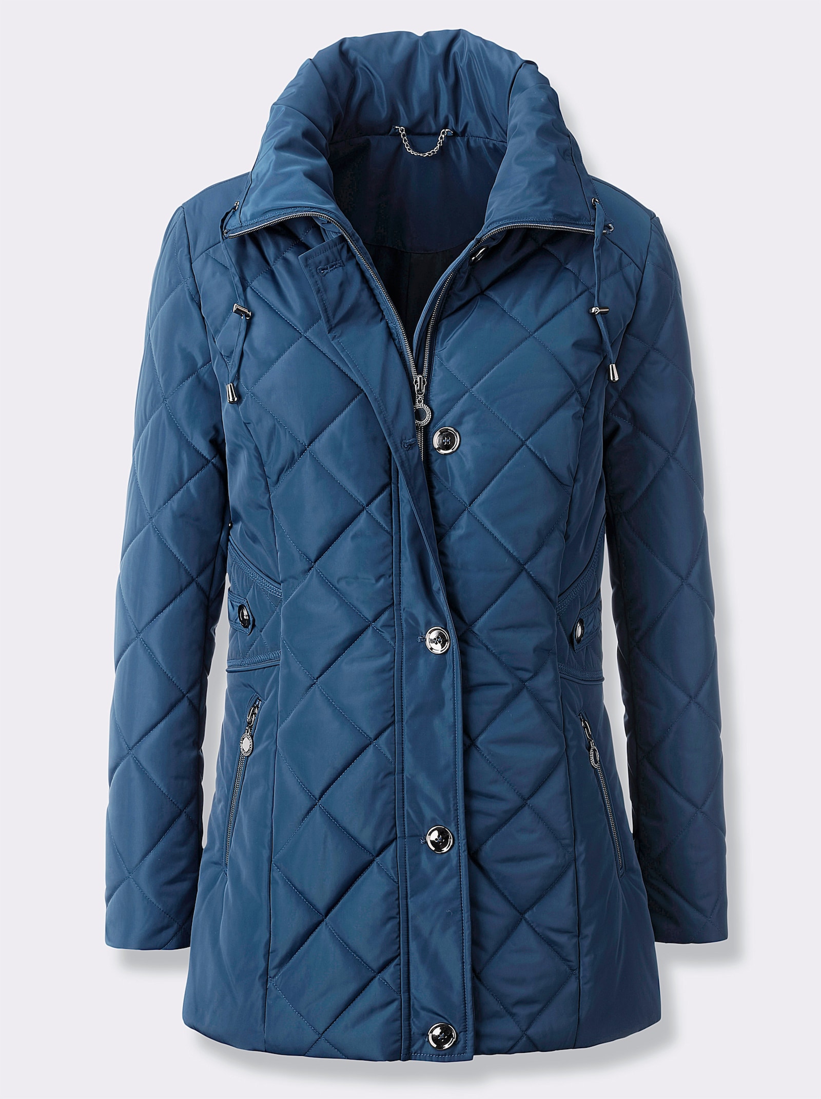 Steppjacke mit knöpfbarer Innentasche - dunkelblau