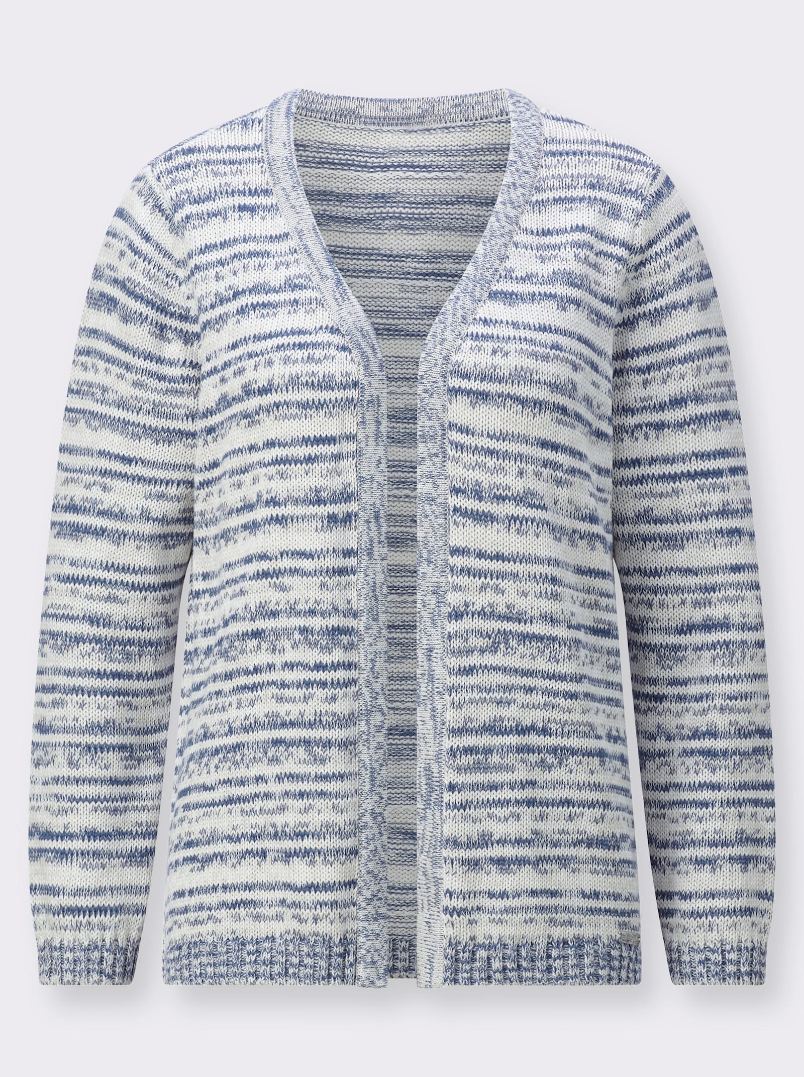 Vest van puur katoen - lichtgrijs/rookblauw gemêleerd