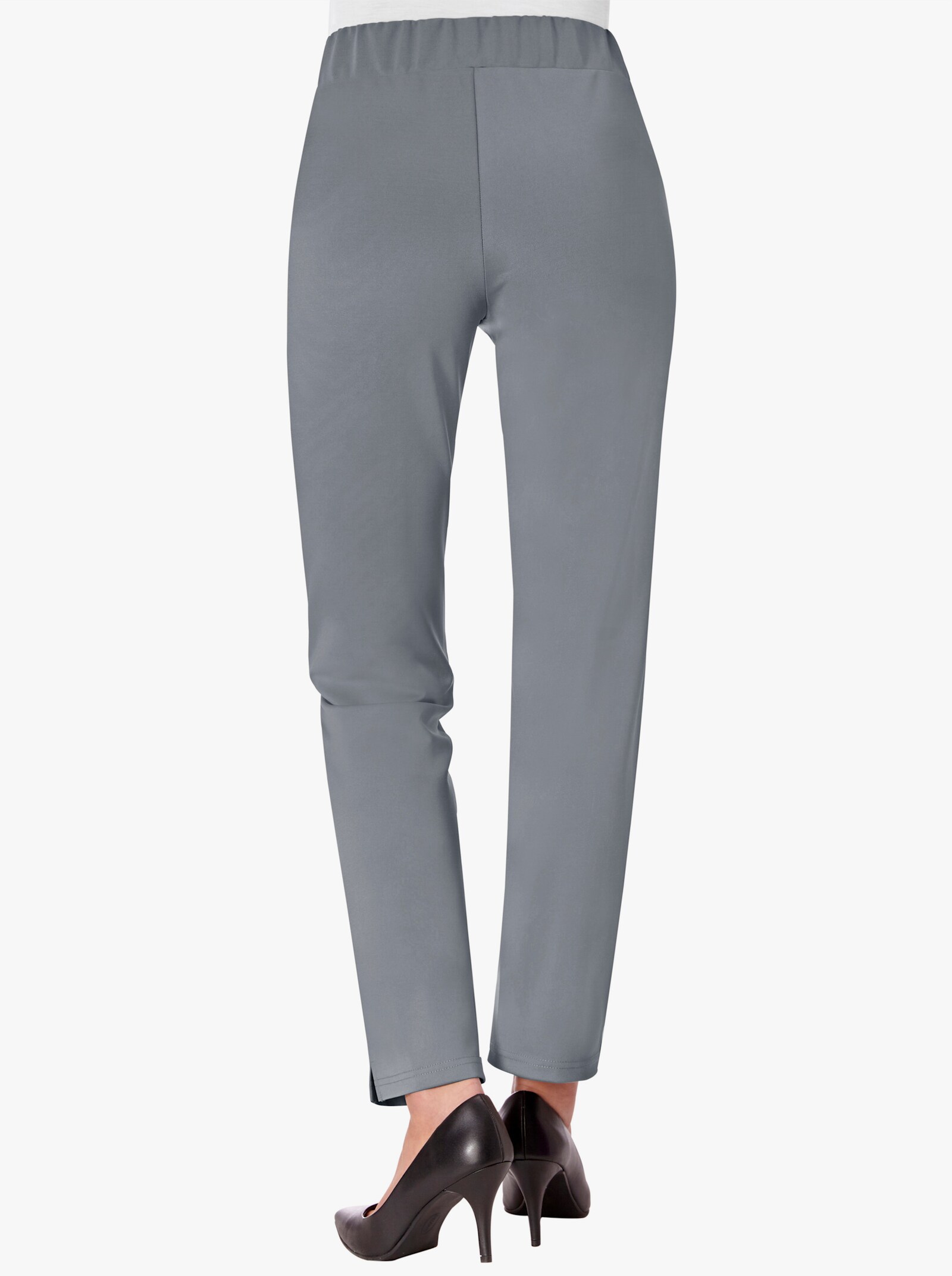 Jerseyhose mit Ziersteinchen an den Taschen - grau