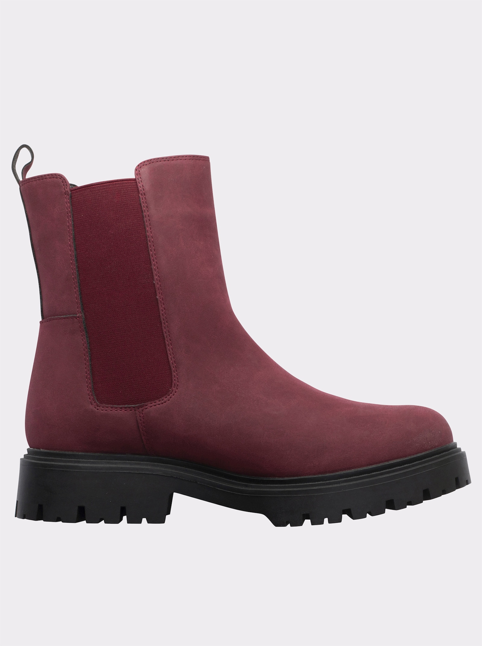 sheego Ankleboots aus Velourslederimitat - bordeaux