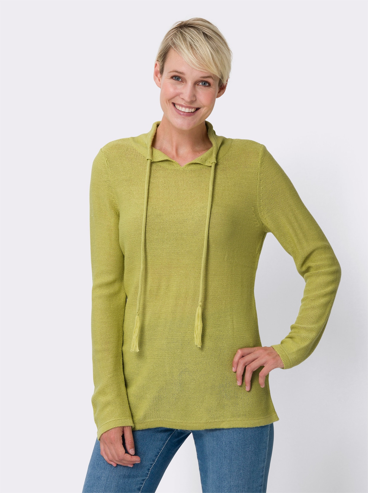 Langarm-Pullover - lindgrün