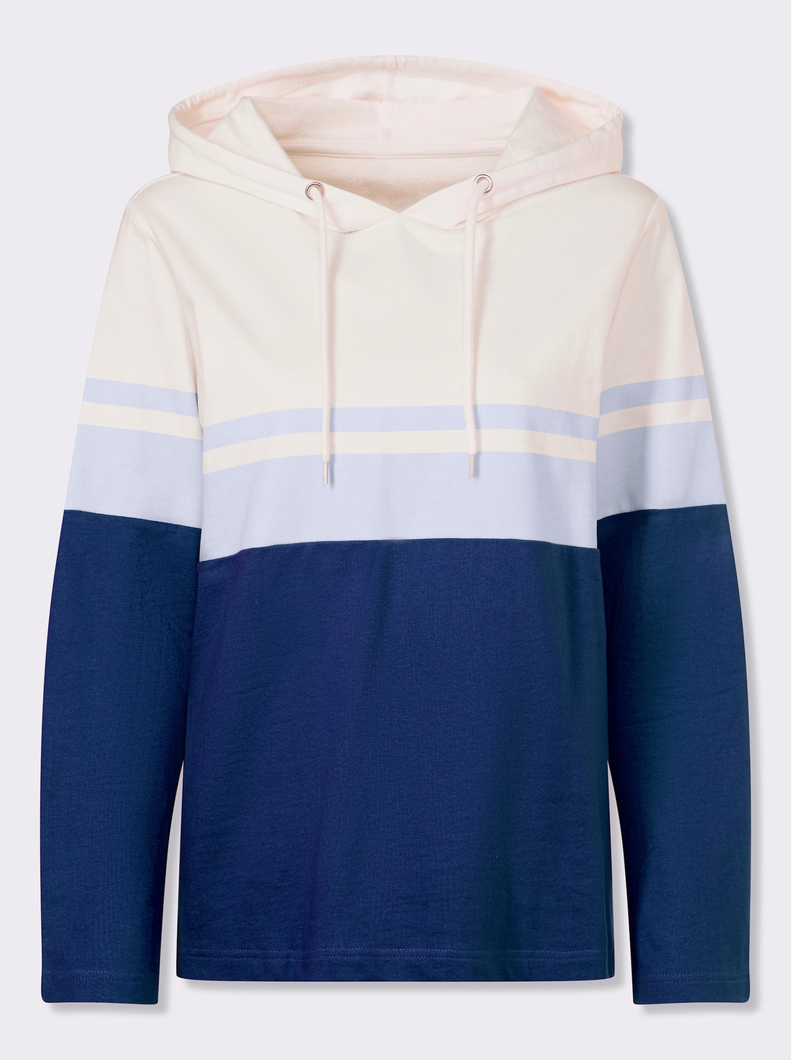 Sweatshirt im Color-Blocking-Dessin - dunkelblau-hellblau