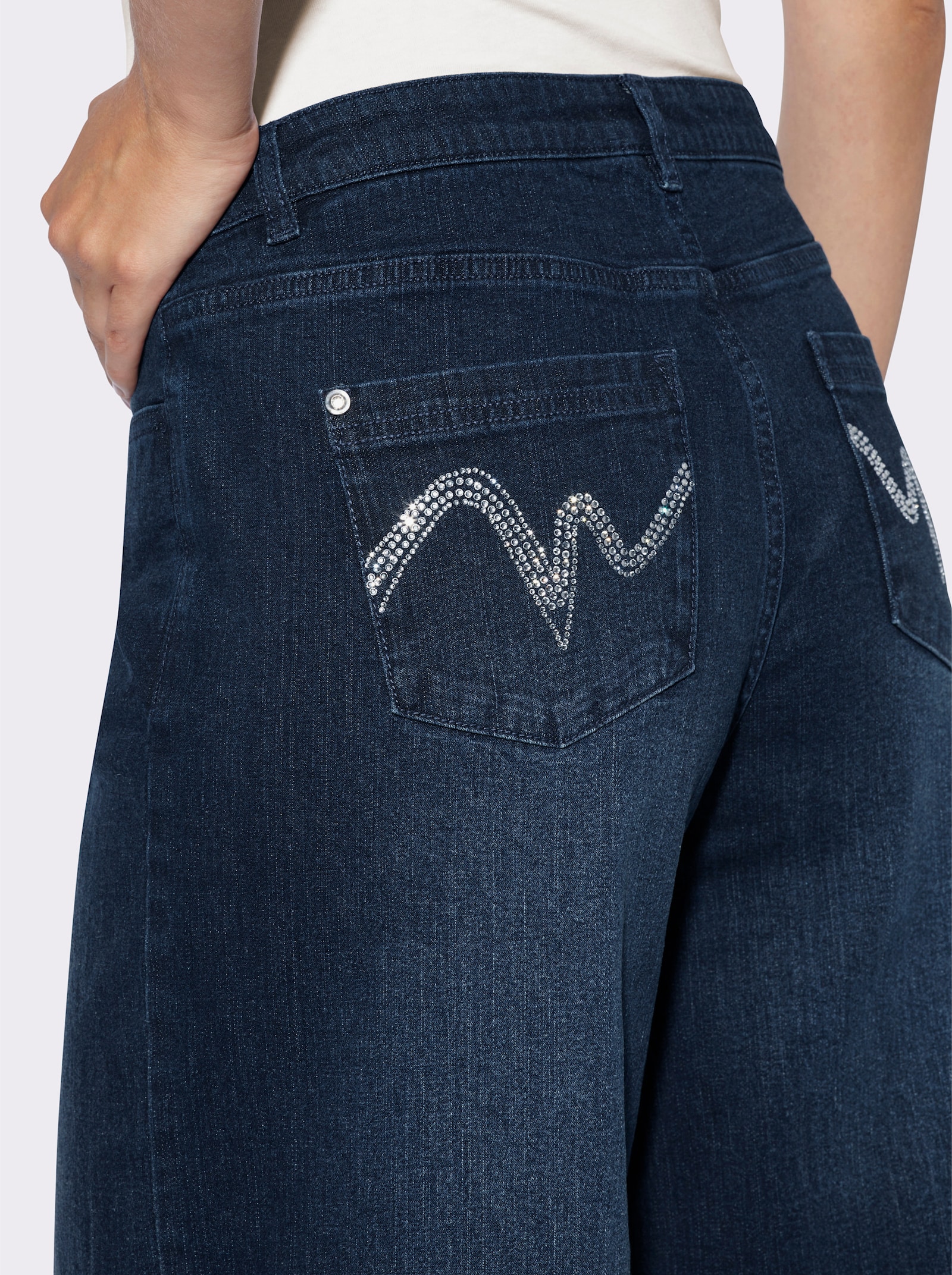 heine Jean 7/8 à la coupe jupe-culotte - bleu foncé