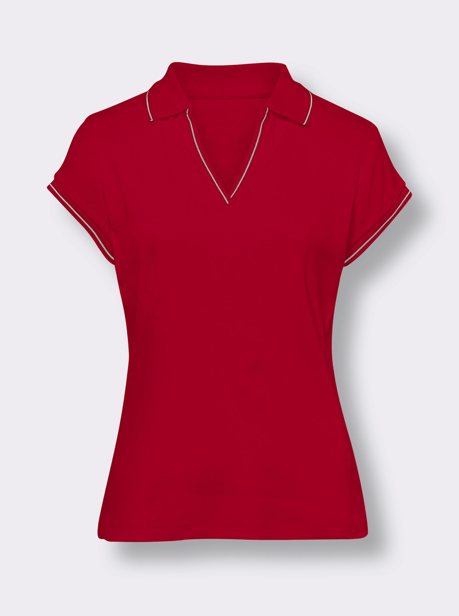 heine Poloshirt mit Ripp-Struktur - rot