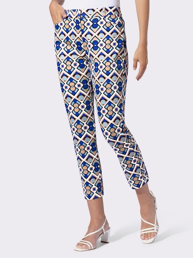 heine 7/8-Hose - weiß-royalblau-bedruckt
