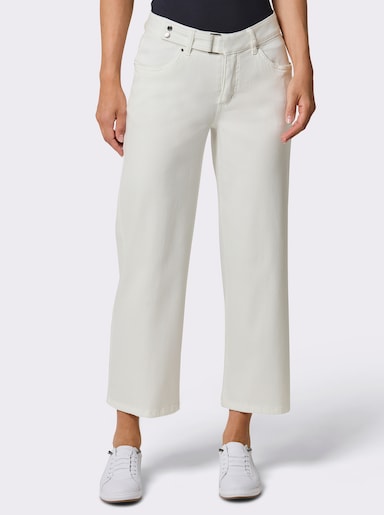 CREATION L PREMIUM Stretch-Jeans mit Stickerei - ecru