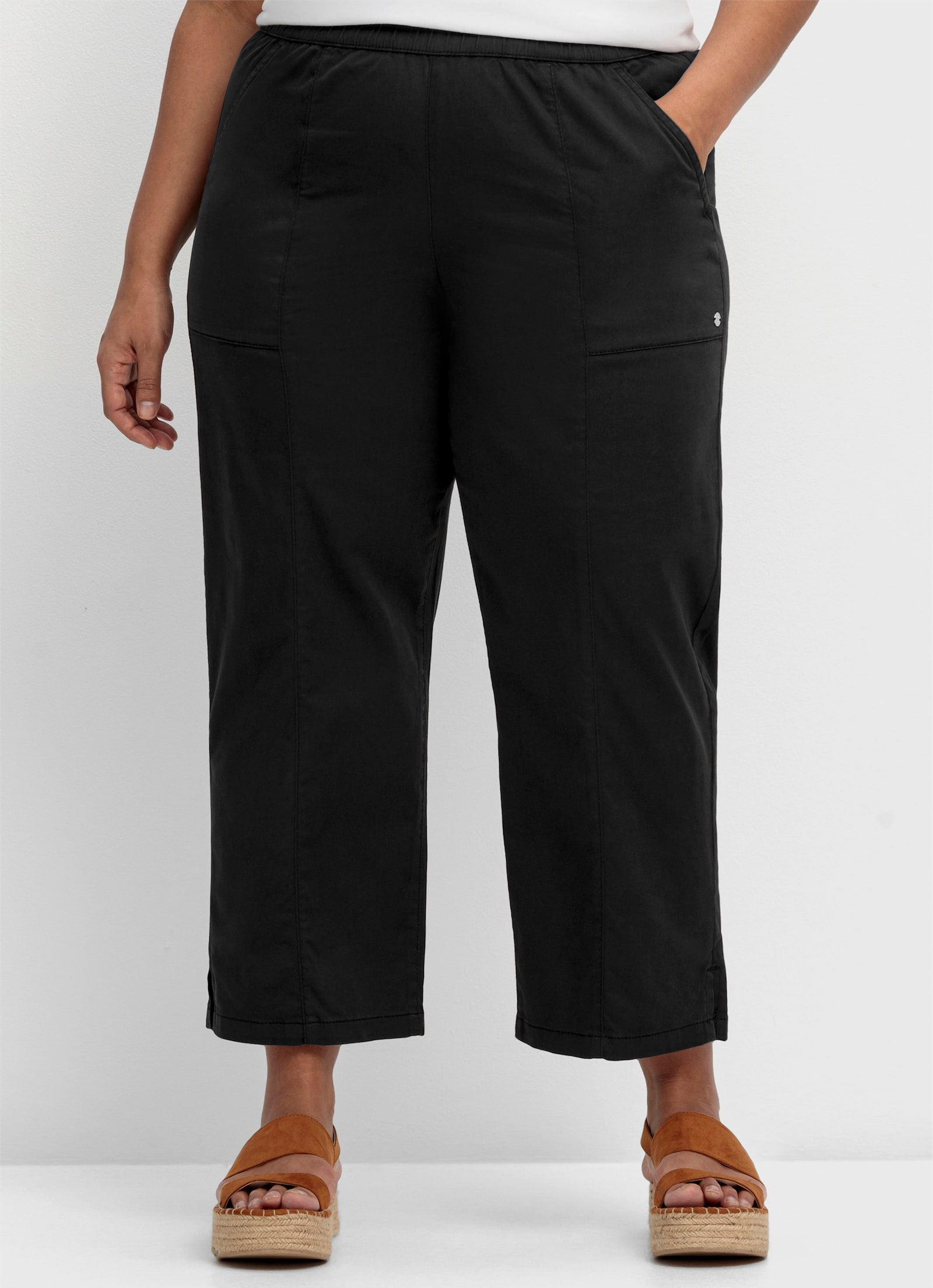 sheego 7/8-broek in wijd model - zwart