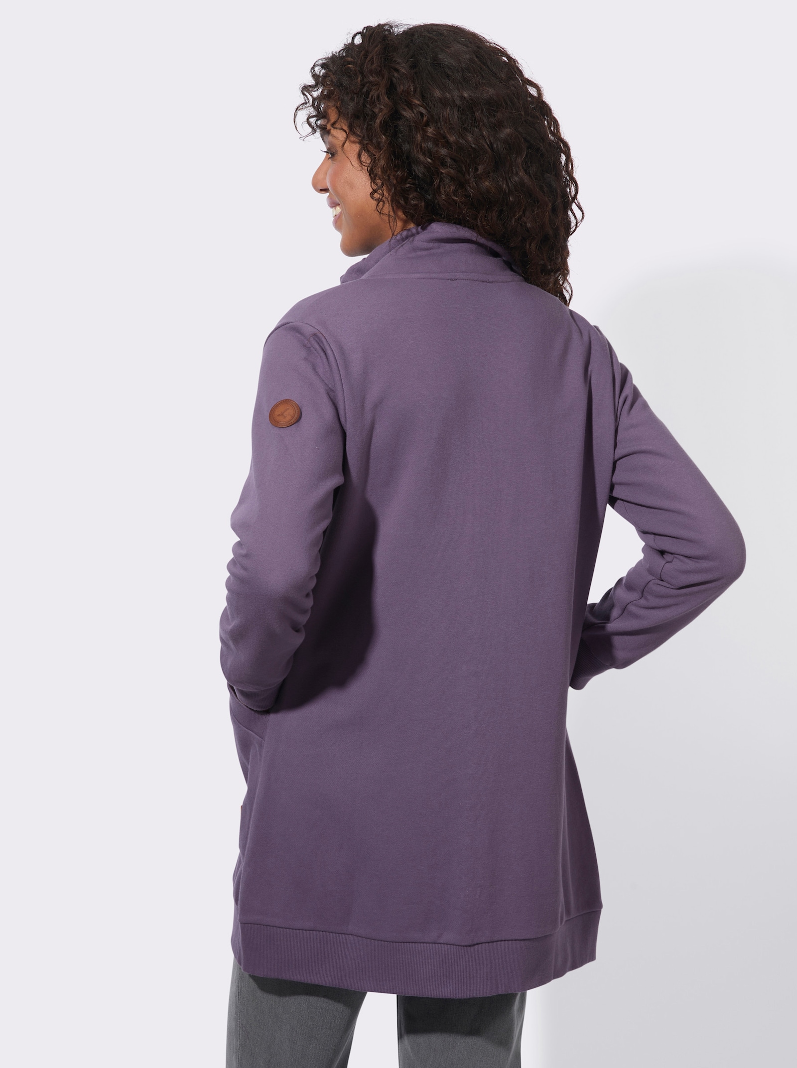  Shirtjacke mit Känguru-Tasche - feige
