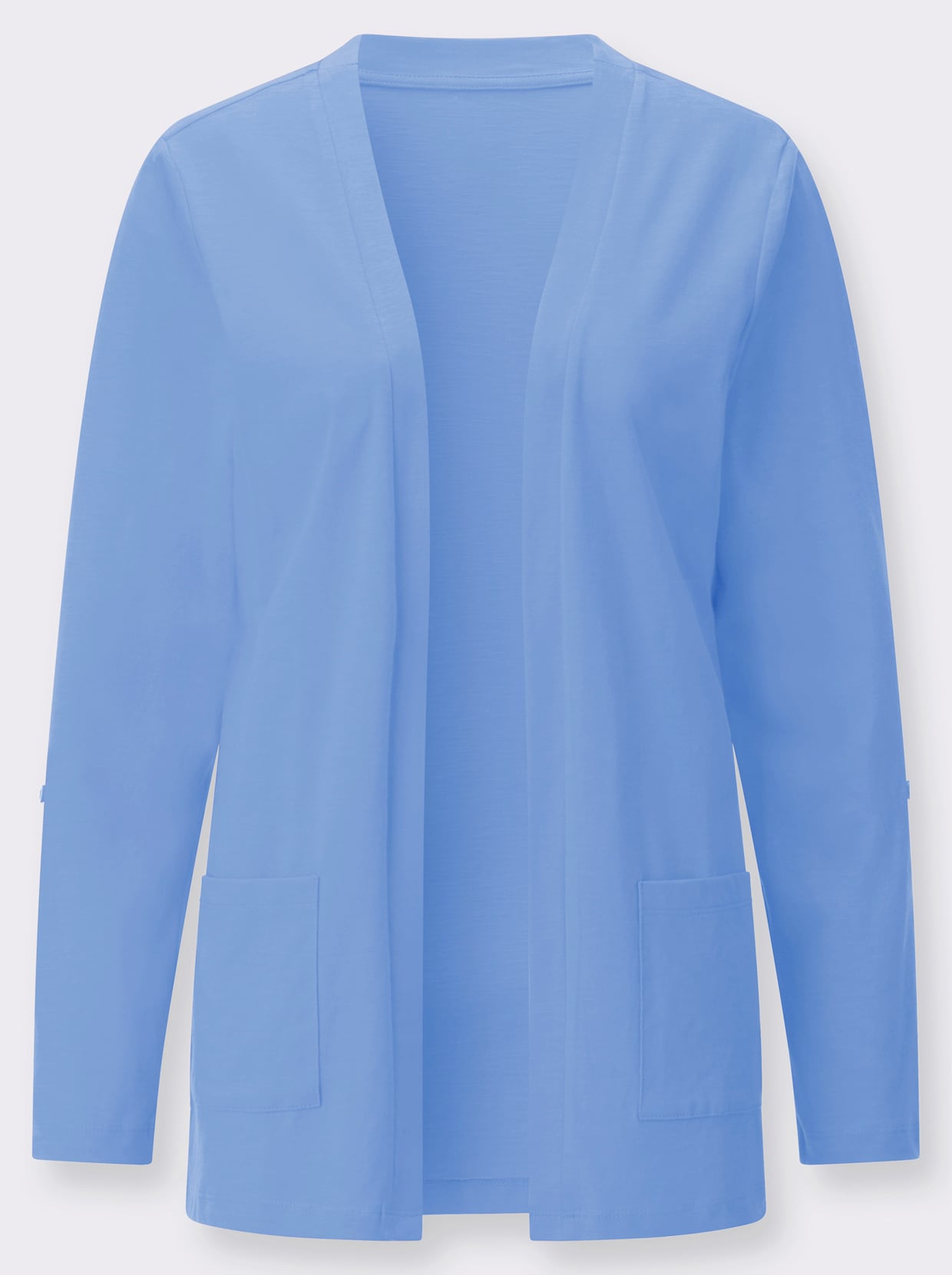 Shirtjacke mit Flammgarn-Struktur - himmelblau