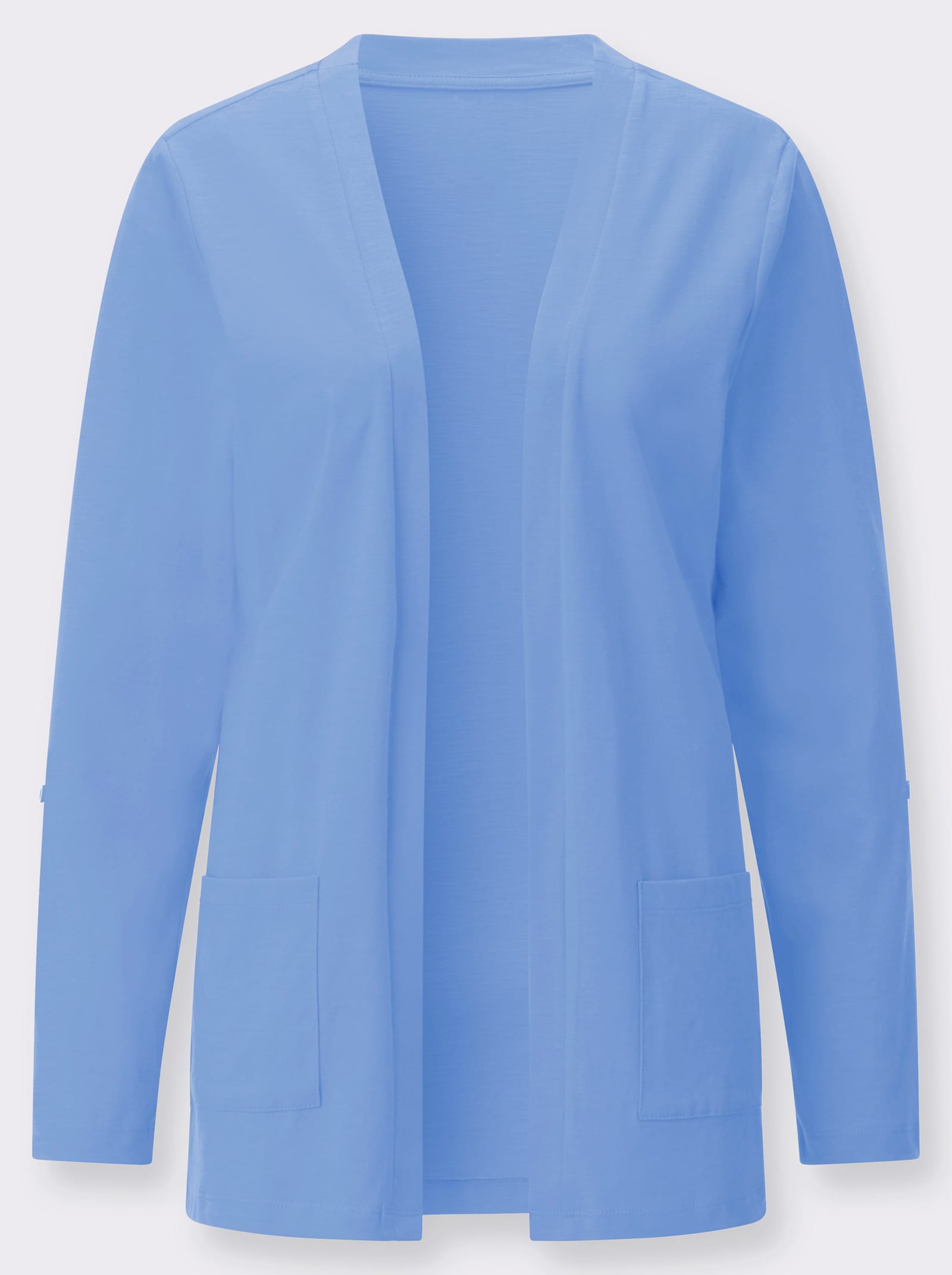 Shirtjacke mit Flammgarn-Struktur - himmelblau