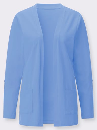 Shirtjacke mit Flammgarn-Struktur - himmelblau