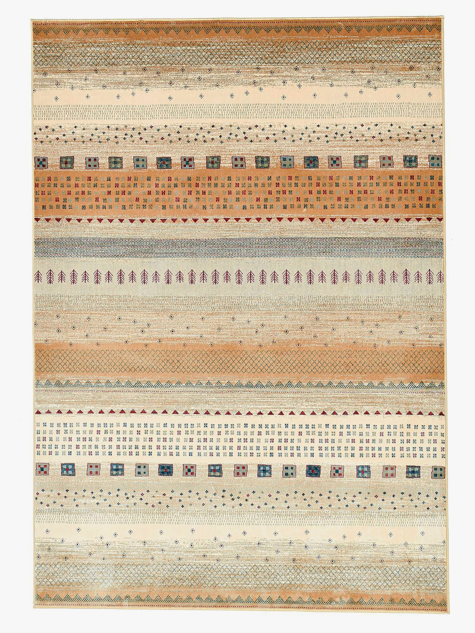 Theko Teppich - beige-gemustert