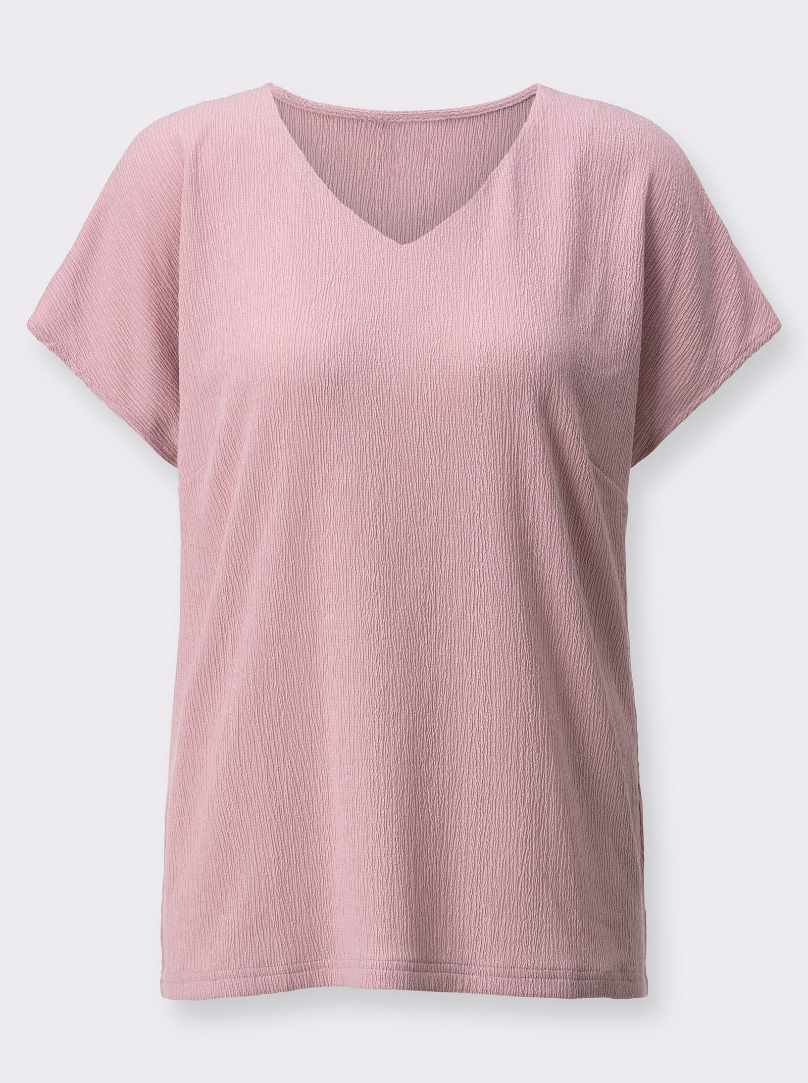 Schlupfbluse mit V-Ausschnitt - rosé