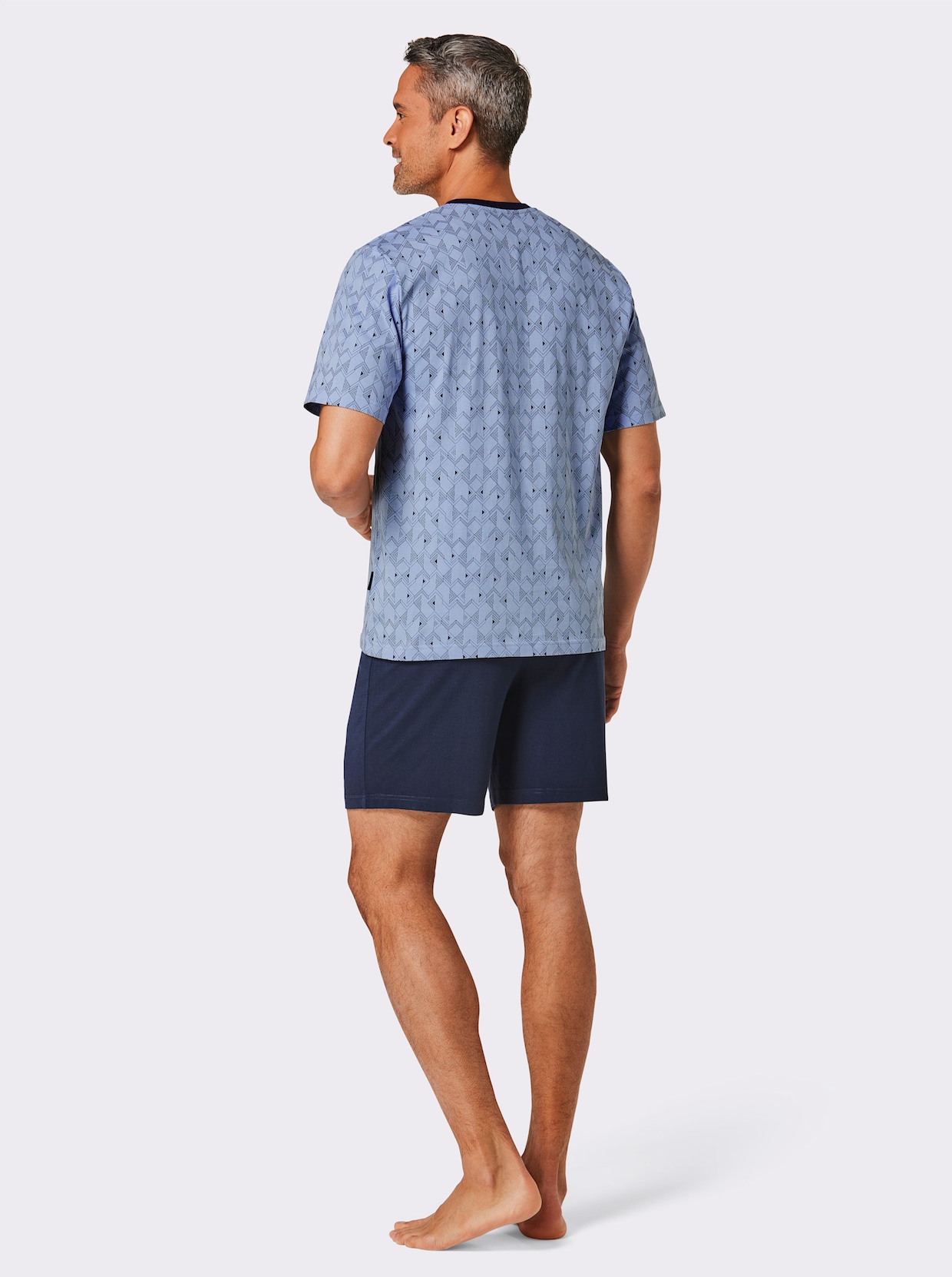 Comte shortama - bleu/marine bedrukt