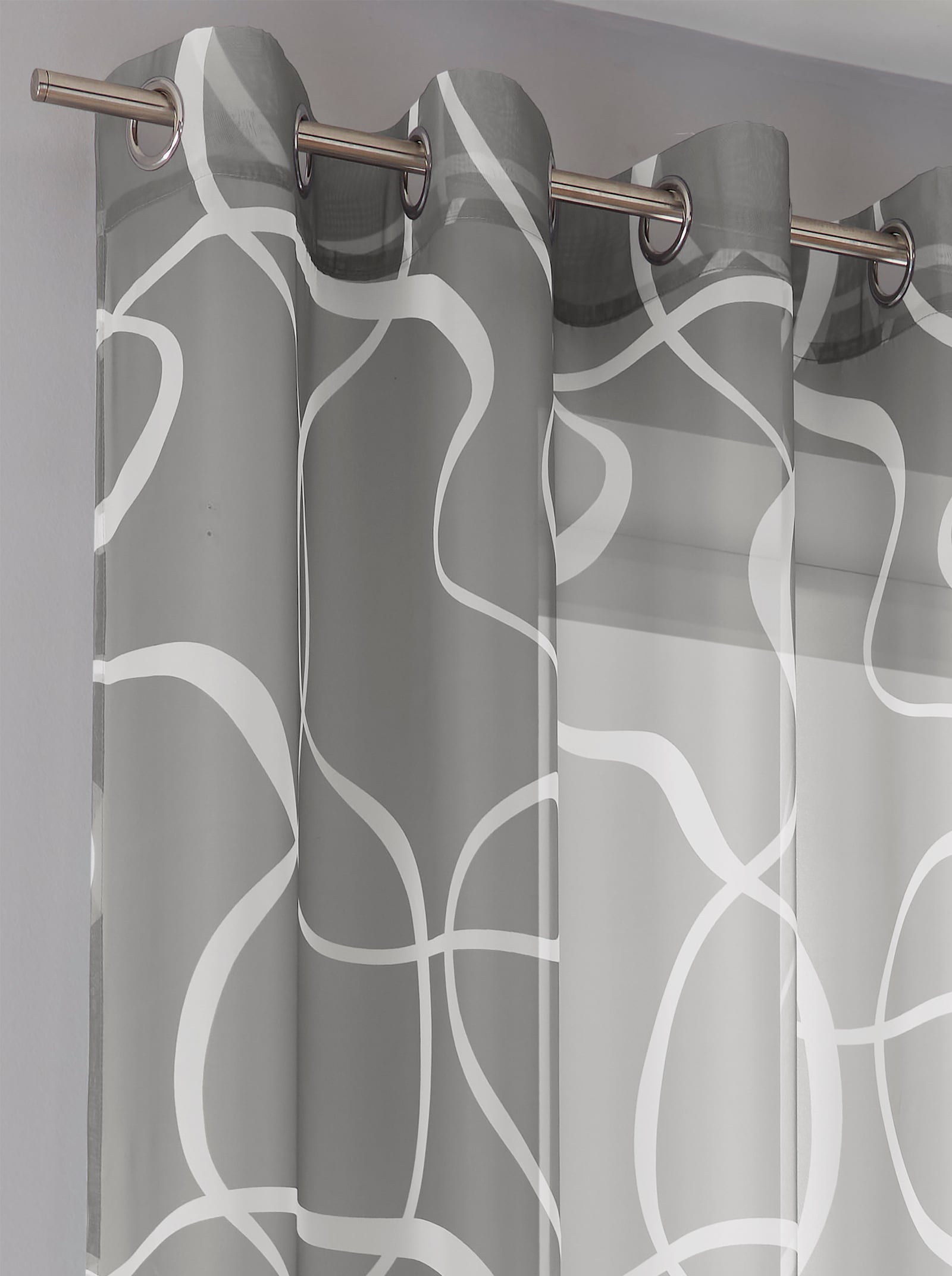 heine home Decoratieve vitrage - grijs/wit