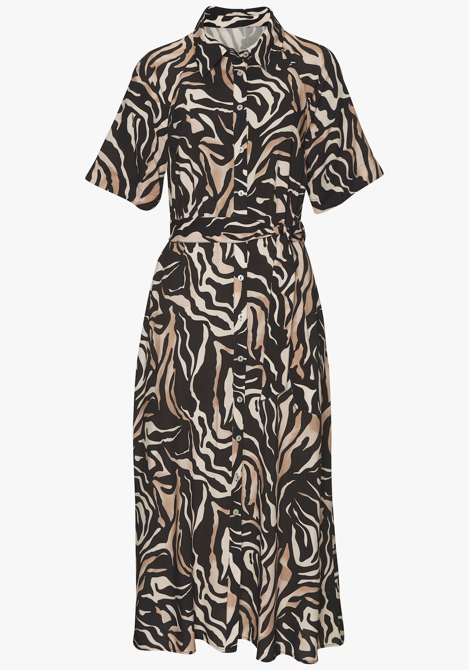Vivance Hemdblusenkleid - schwarz-braun bedruckt