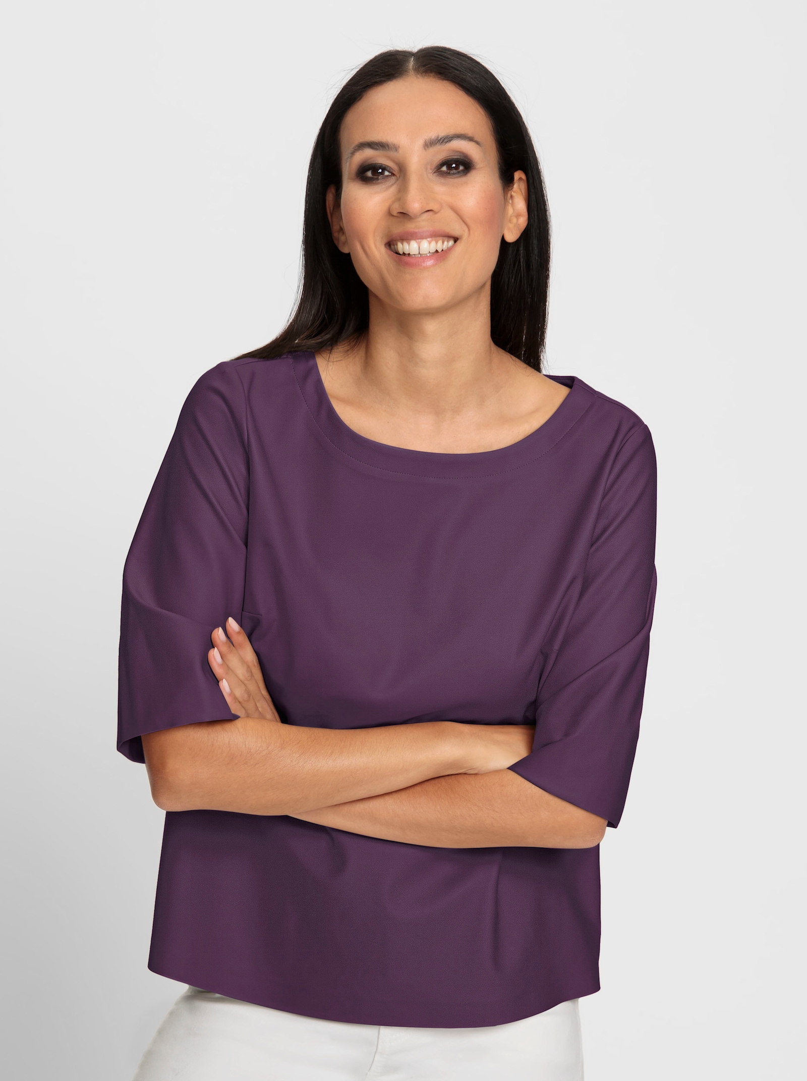 heine Blusenshirt aus Leder-Imitat - traube