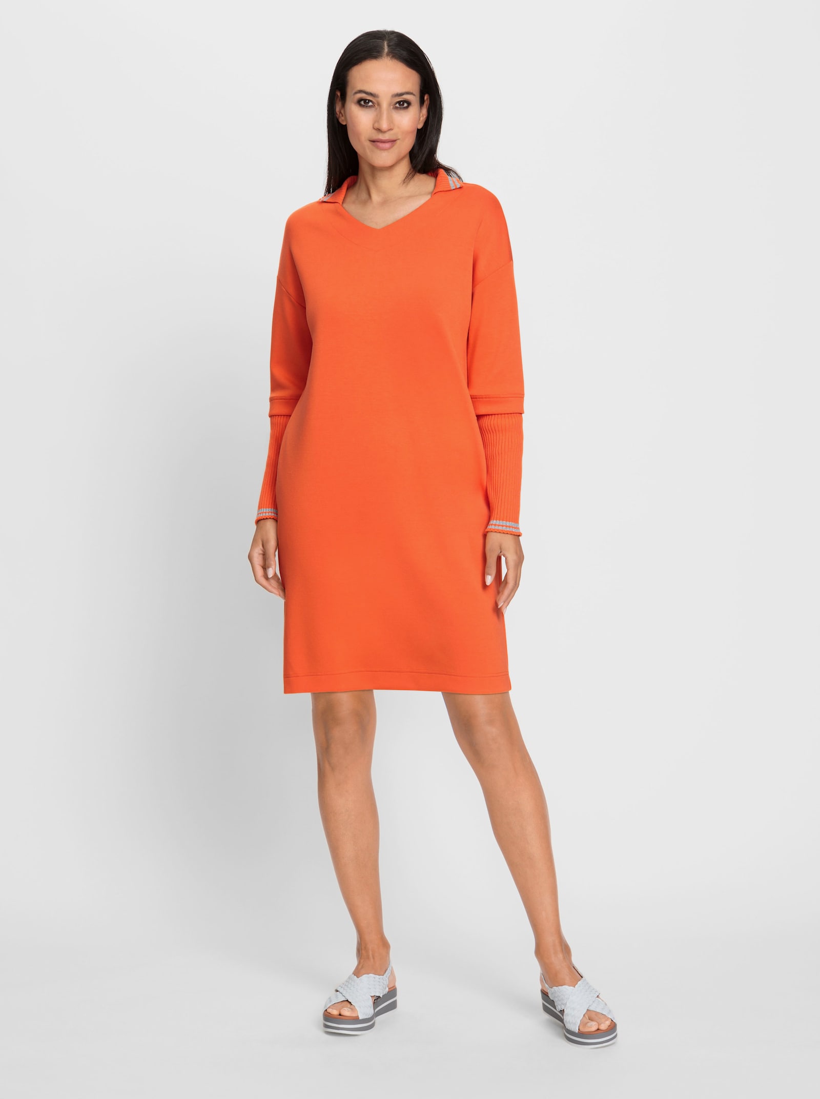 heine Freizeitkleid mit Glitzergarn-Akzenten - orange