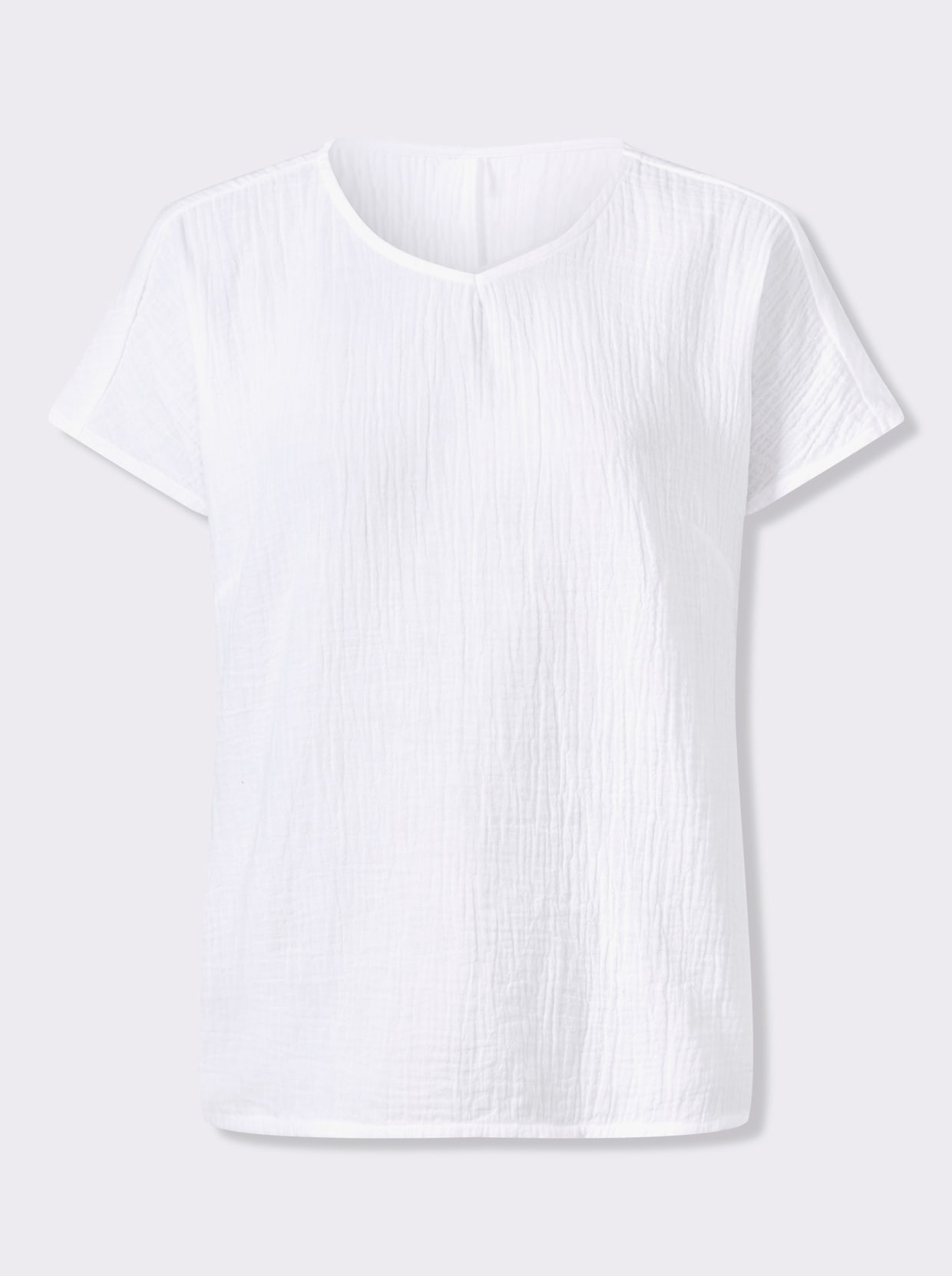 Schlupfbluse in Musselin-Qualität - weiß