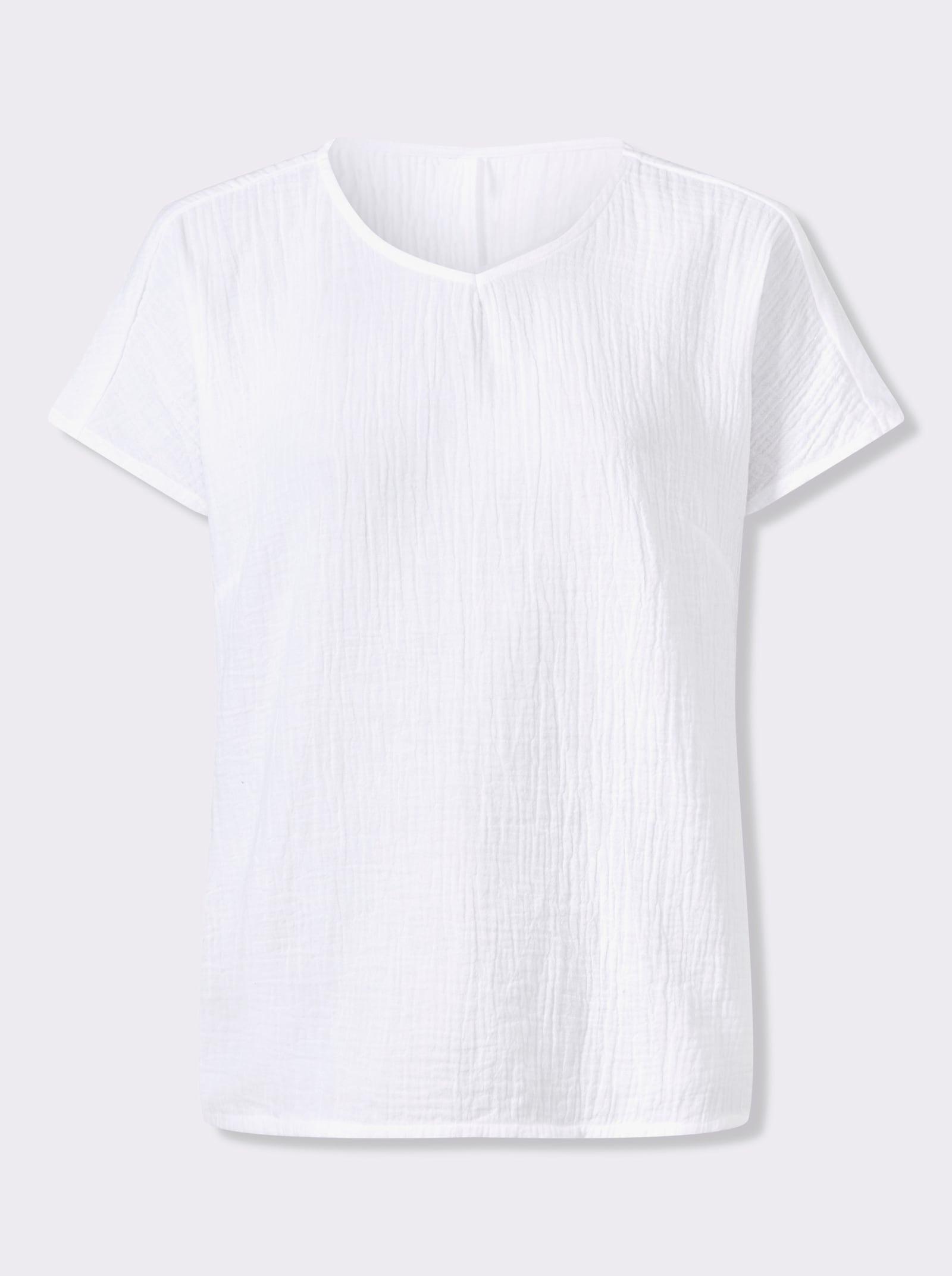 Schlupfbluse in Musselin-Qualität - weiß