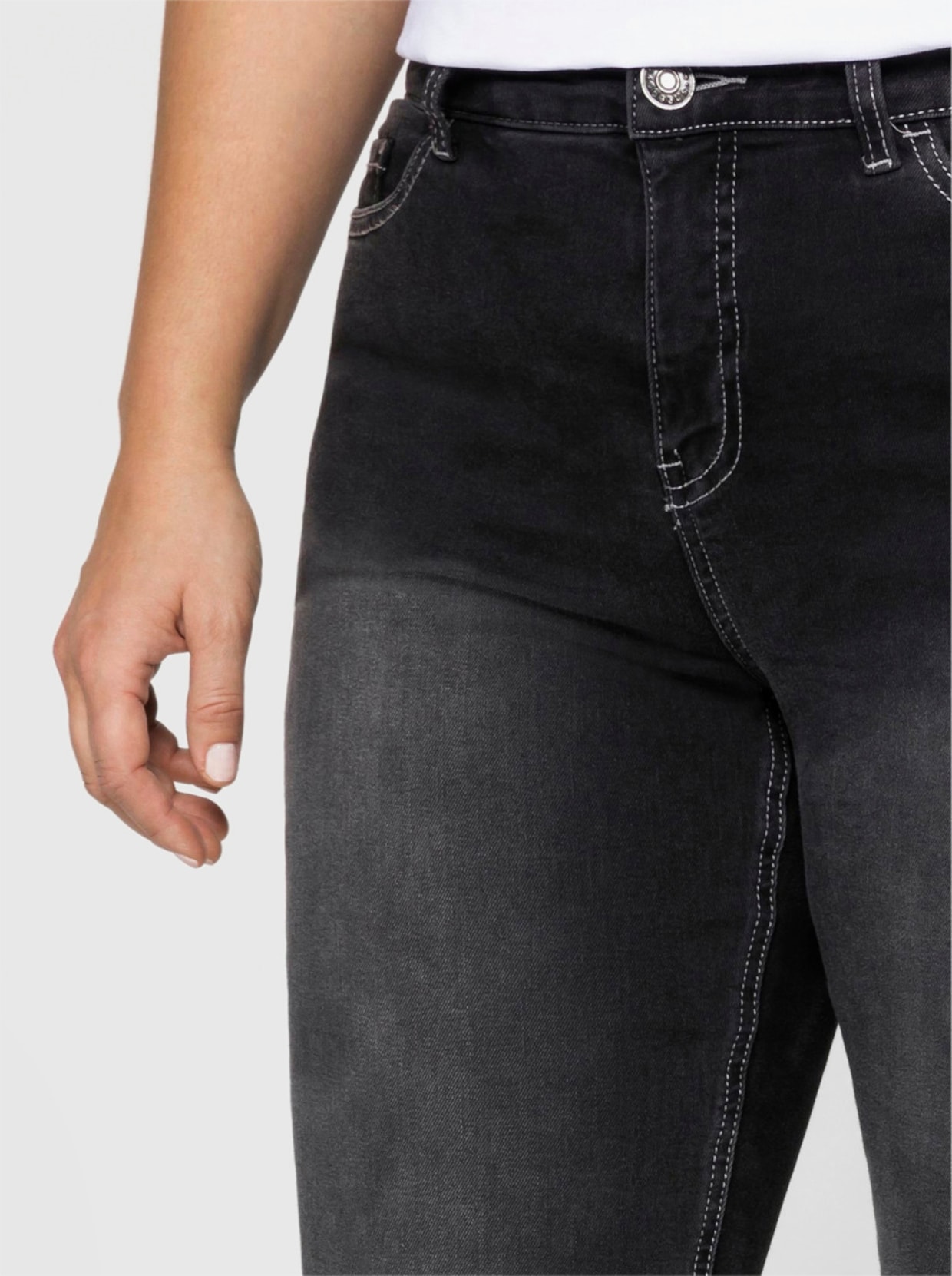 Sheego Skinny Jeans - black denim