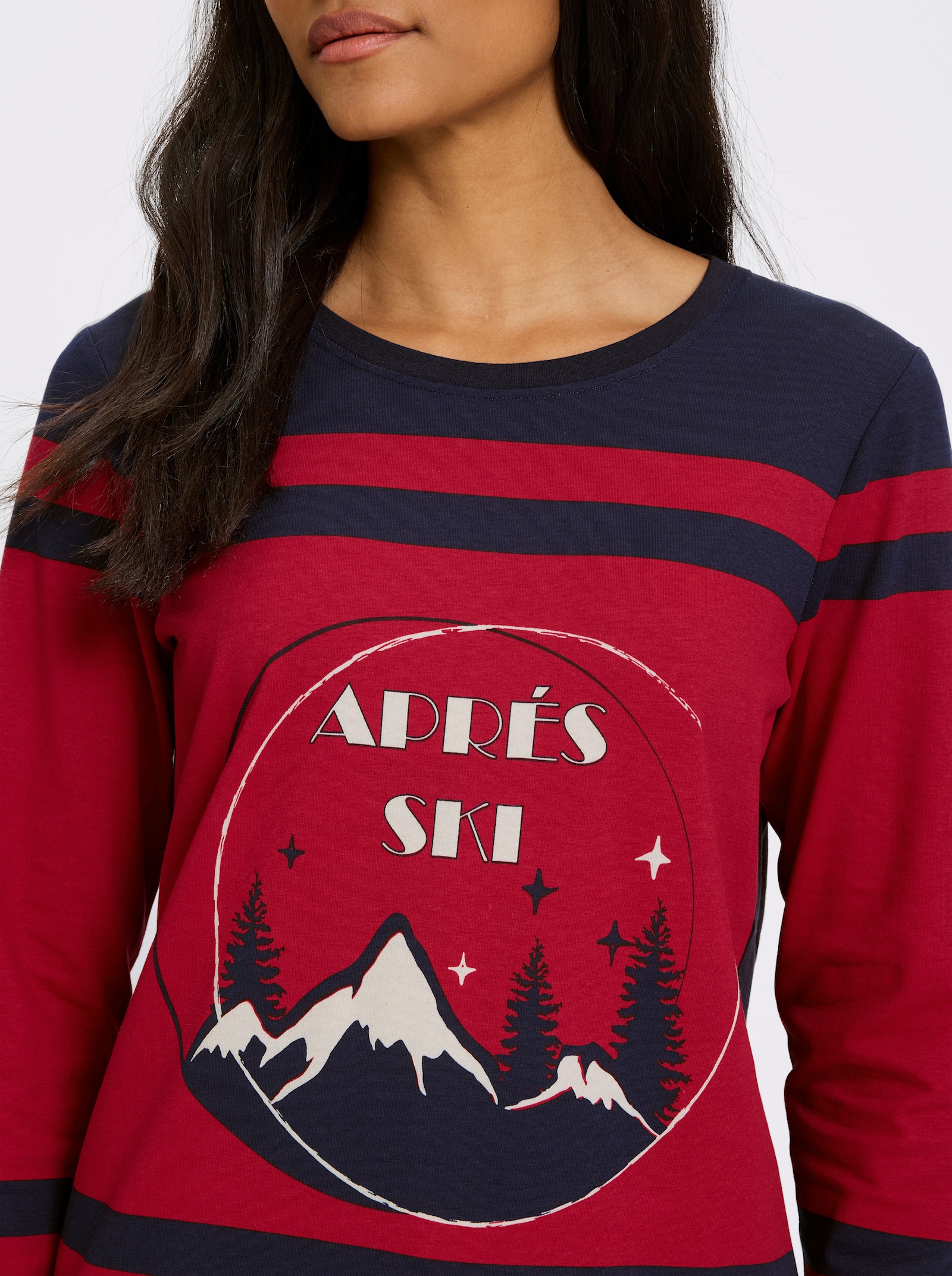 heine Shirt met lange mouwen en print - marine geprint