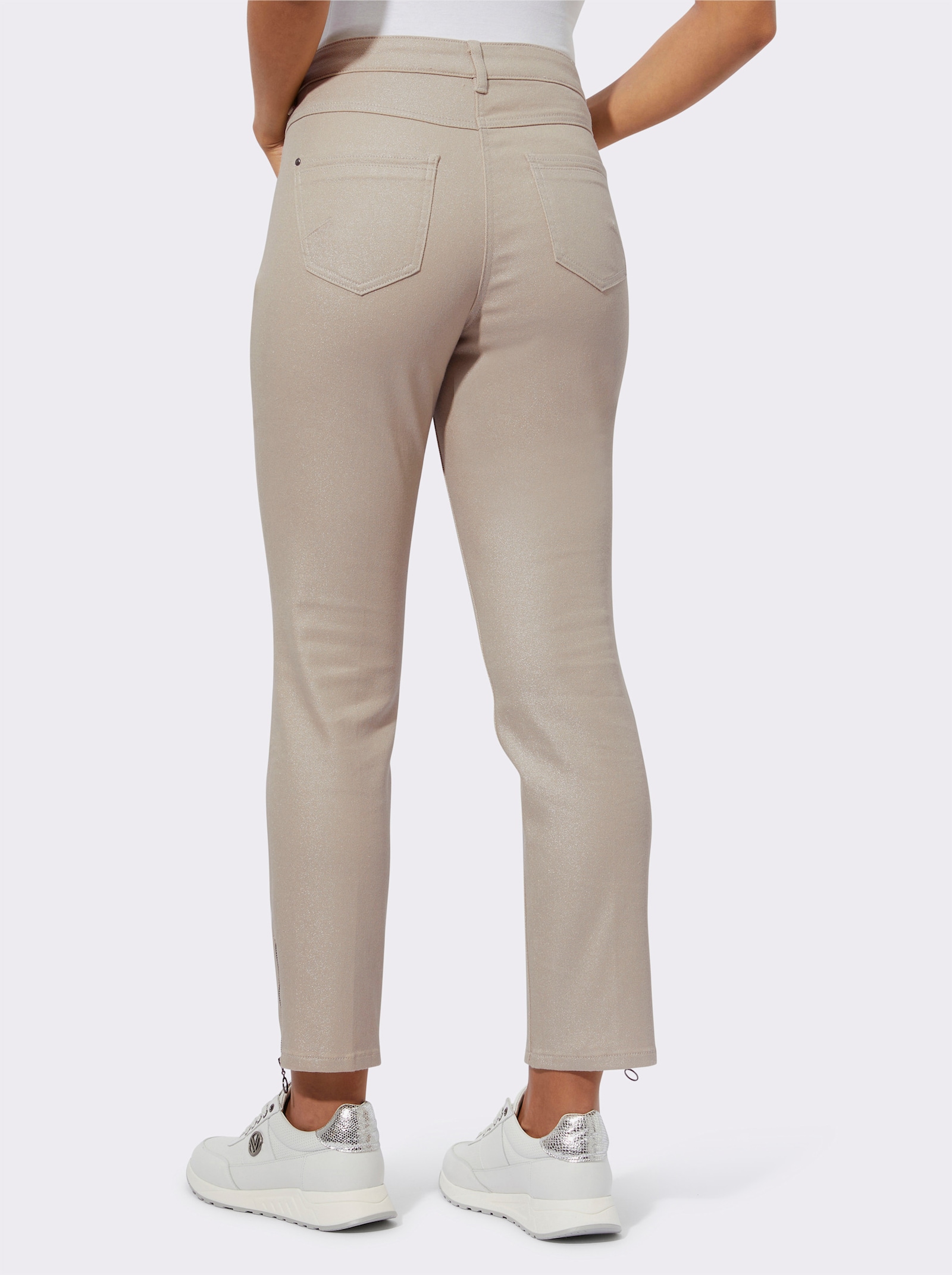 5-Pocket-Jeans mit glänzender Beschichtung - metallicfarben