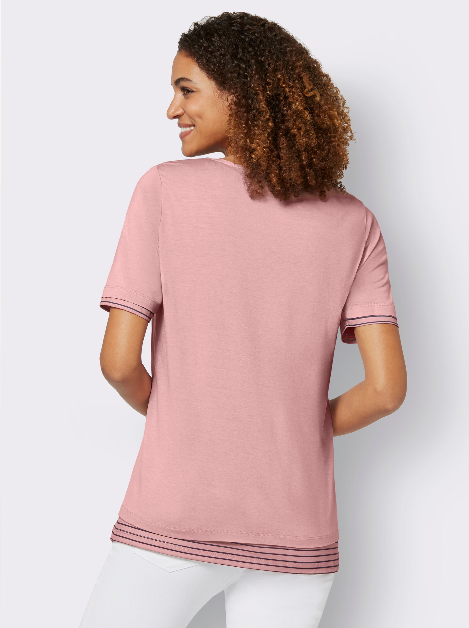 2-in-1-Shirt in Longform - rosenquarz