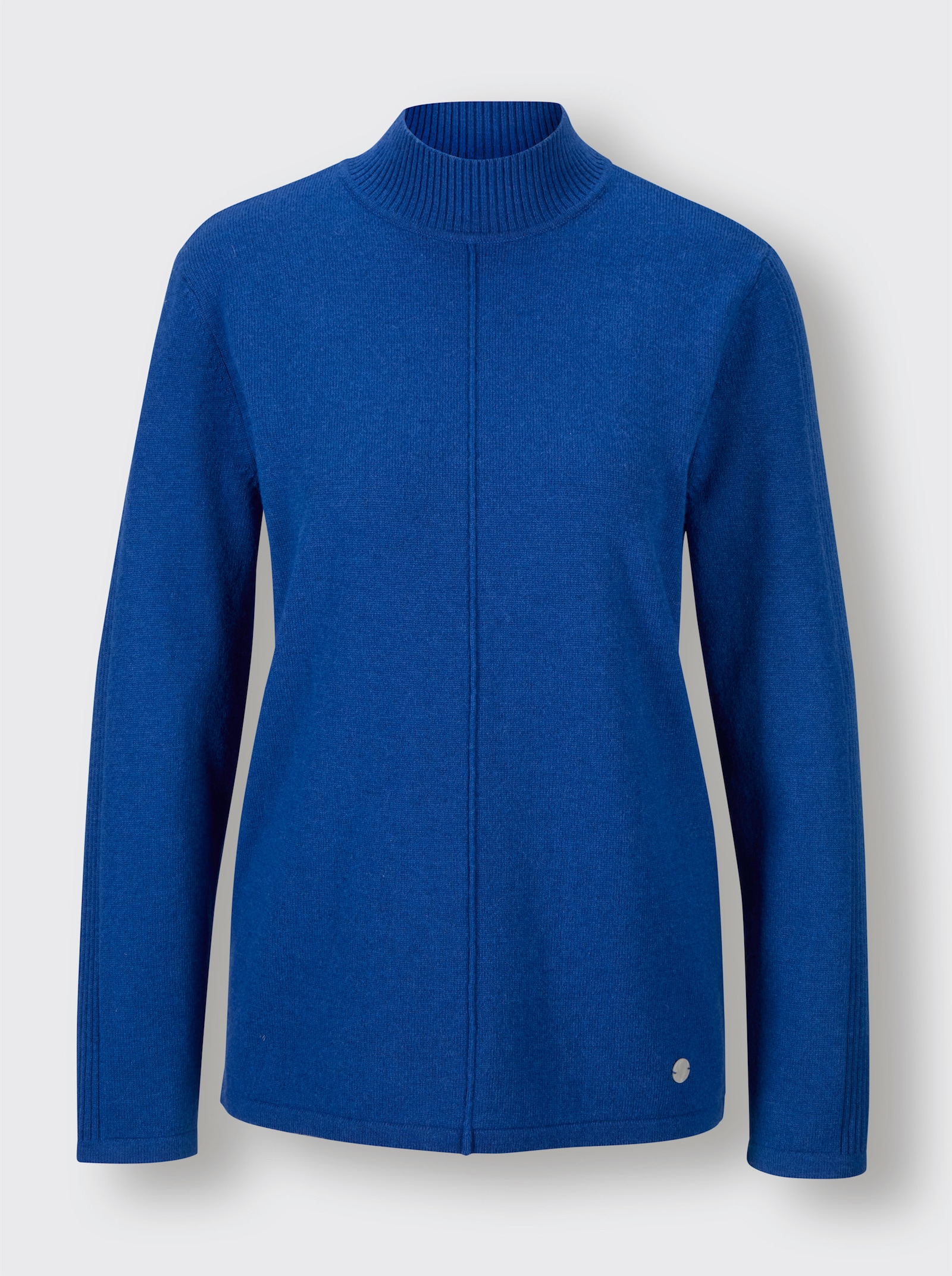 CREATION L PREMIUM Stehkragenpullover mit Kaschmir - royalblau